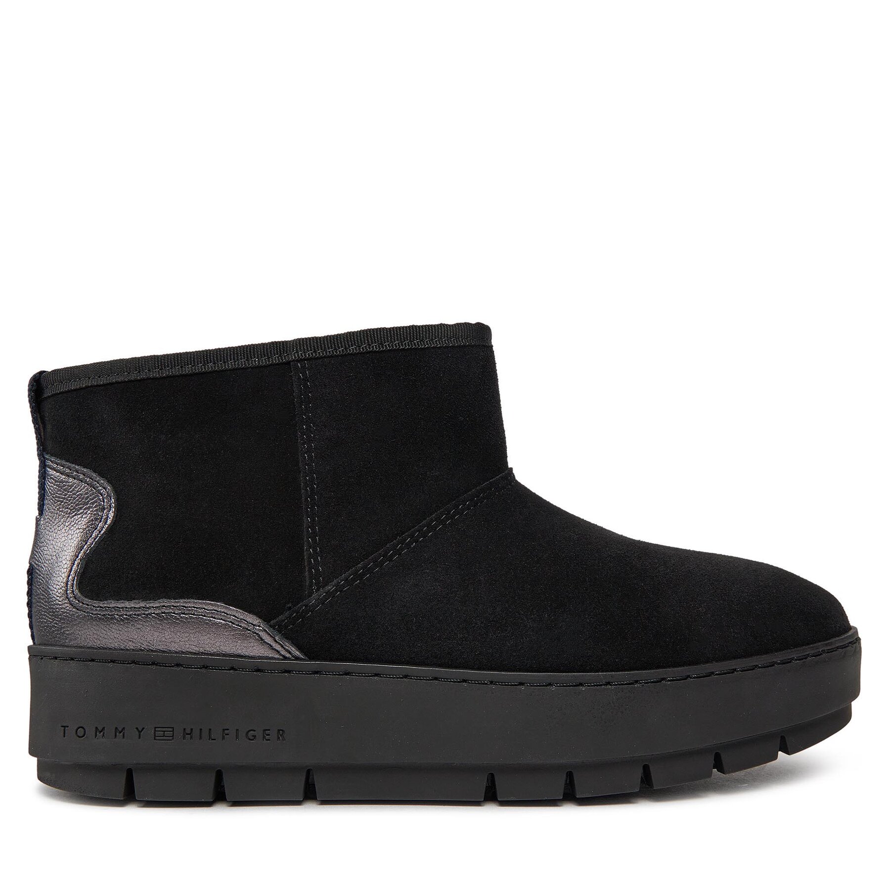Tommy Hilfiger Schneeschuhe Metallic Suede Snowboot FW0FW07850 Schwarz