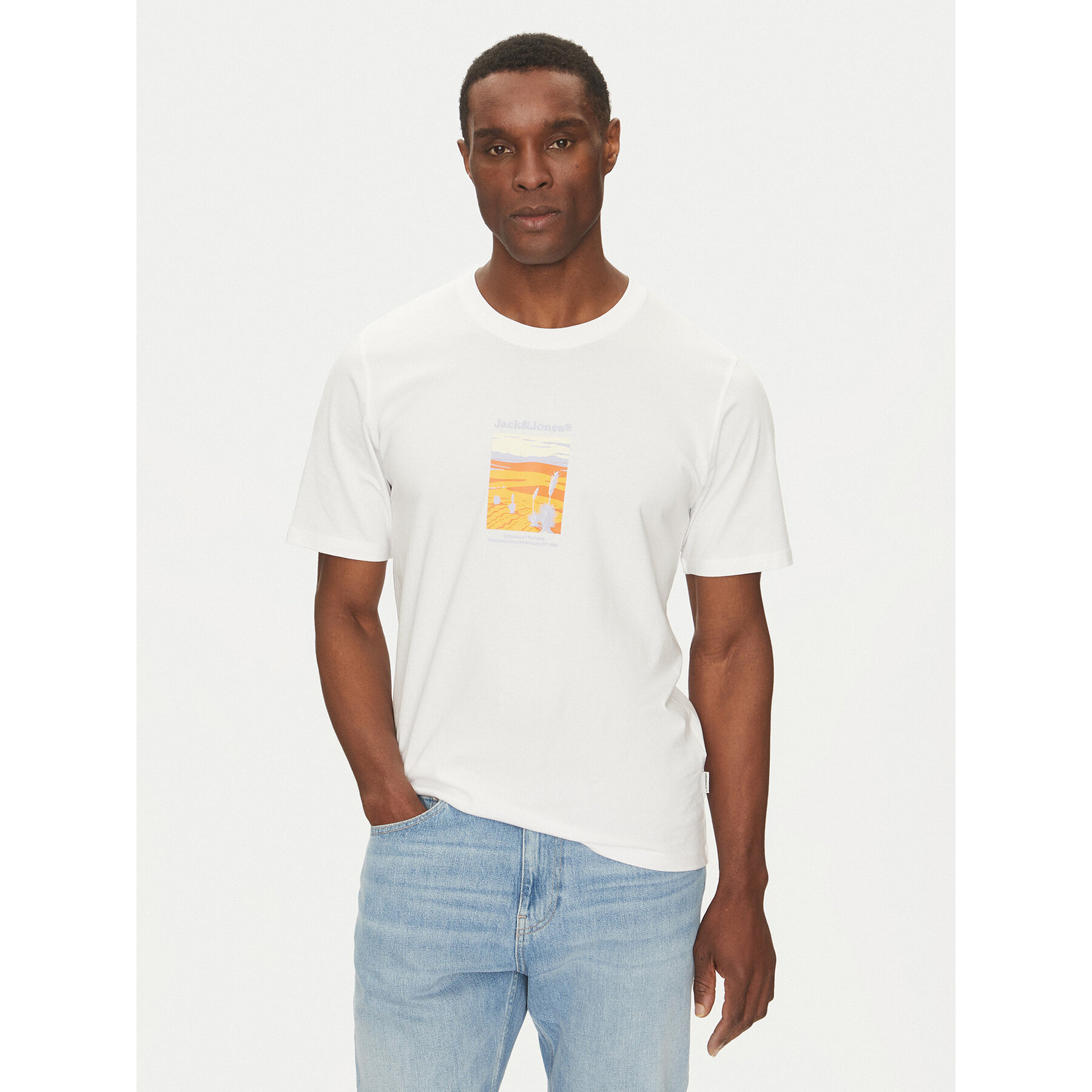 Jack & Jones Póló Split Graphic 12273000 Fehér Regular Fit