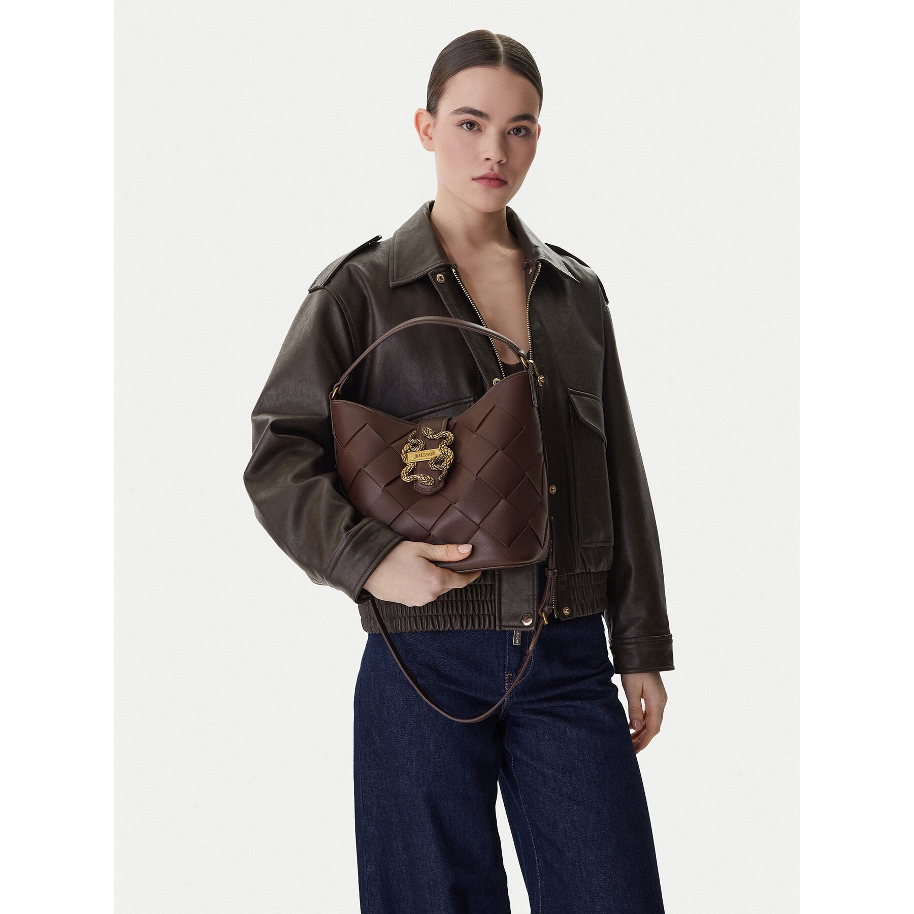 Τσάντα Just Cavalli 80RA4BM4 ZSD88 Καφέ