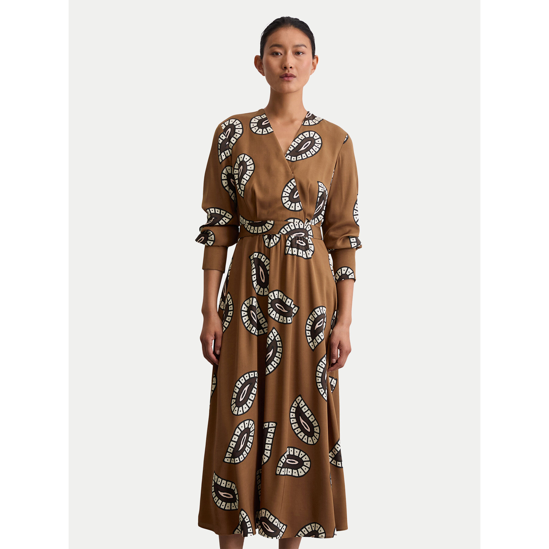 Marc O'Polo Kleid für den Alltag 508 1208 21495 Braun Flared Fit