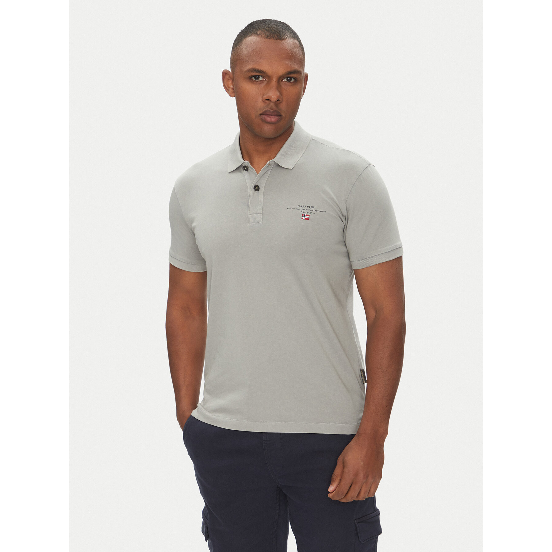 Napapijri Polo Elbas NP0A4GB4 Grigio Regular Fit