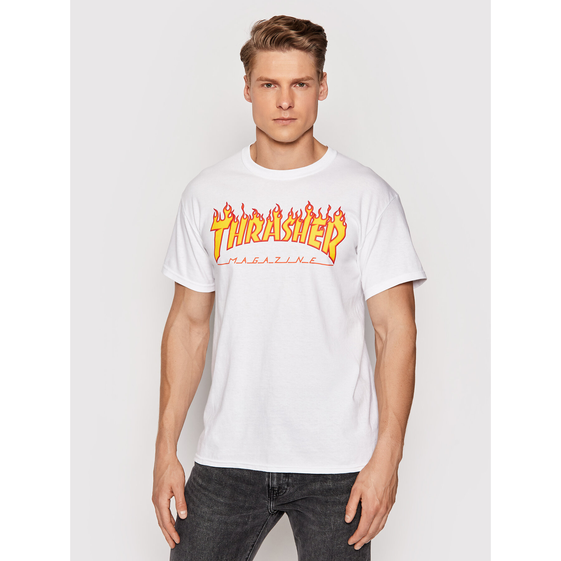 Thrasher Thrasher T-Shirt Flame Λευκό Regular Fit