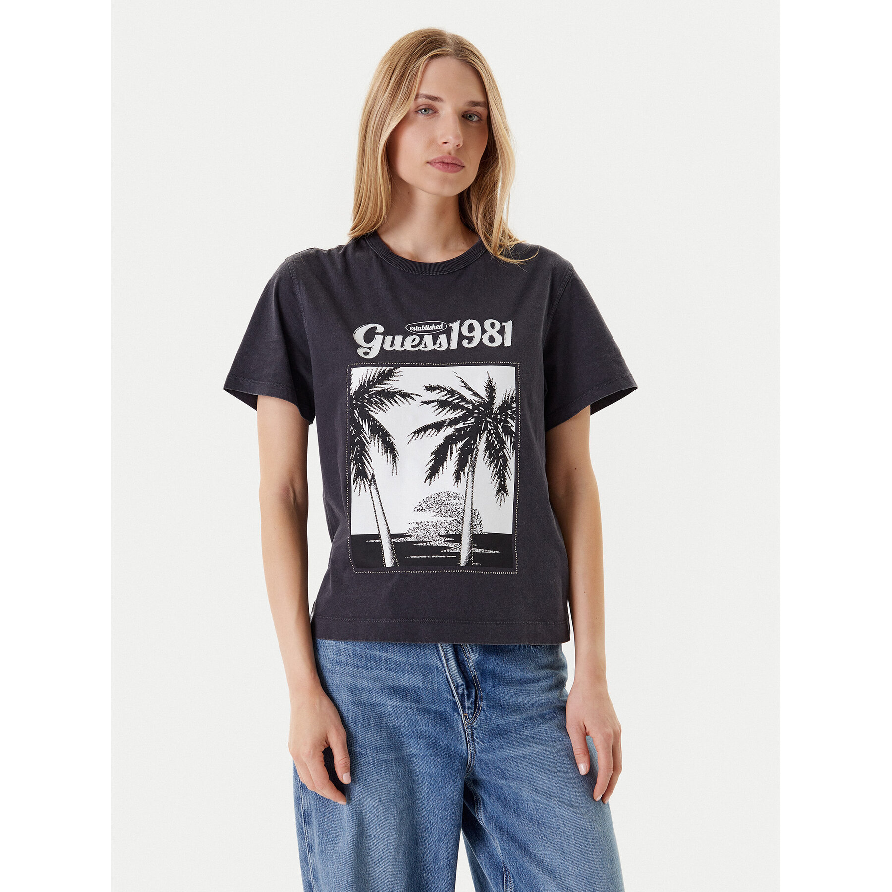 Guess T-Shirt W5YI17 I3Z14 Γκρι Regular Fit