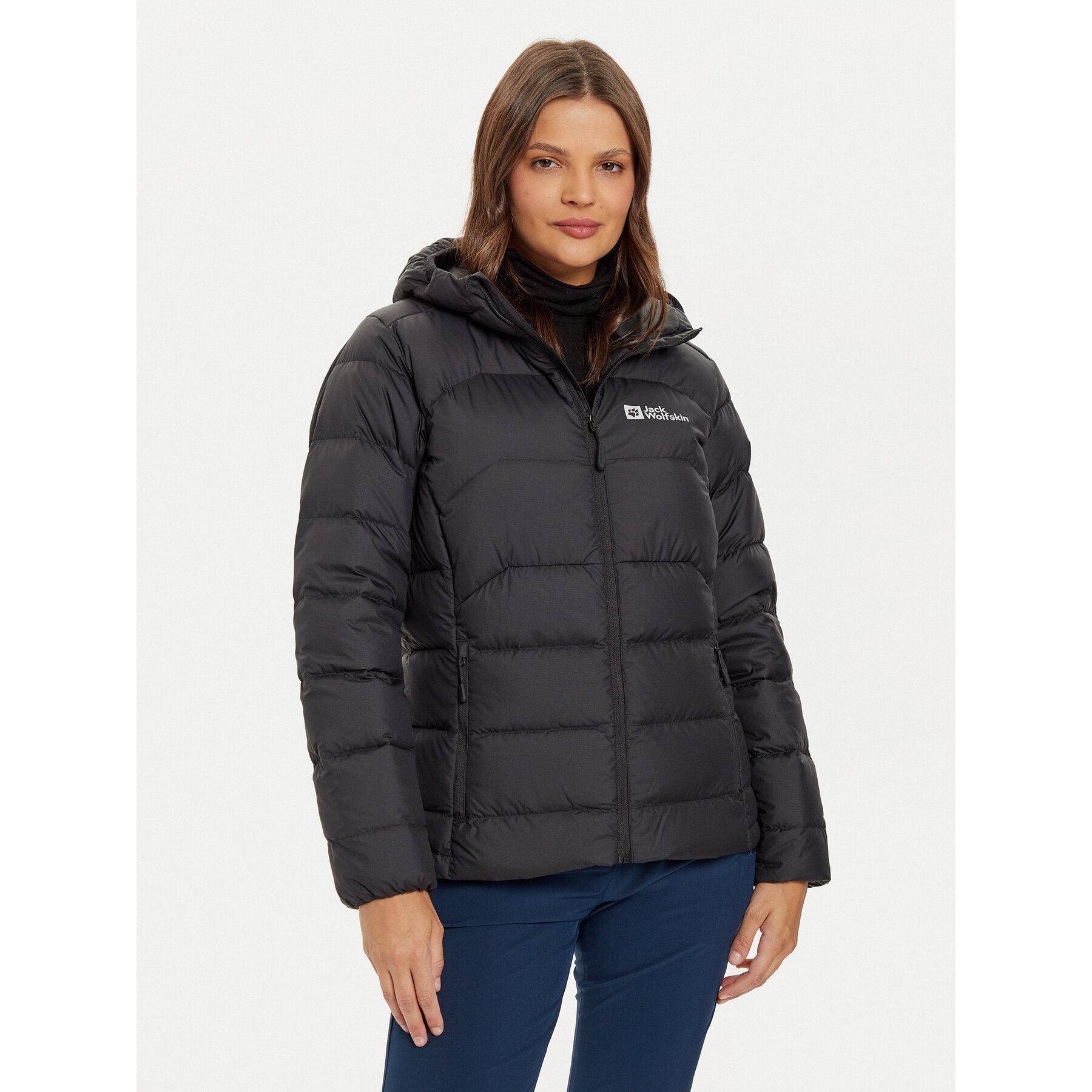 Jack Wolfskin Daunenjacke Ather Down A60330 Schwarz Regular Fit