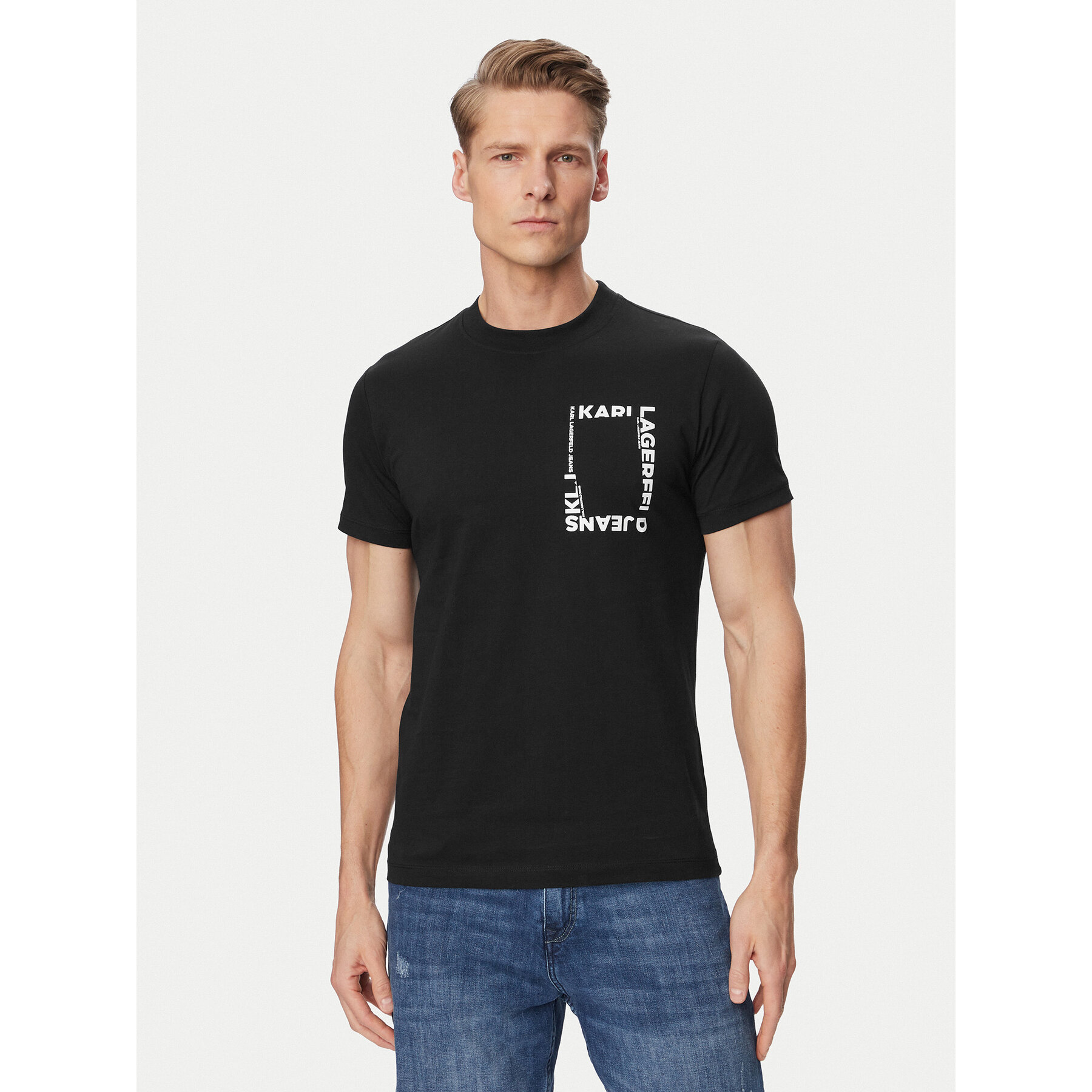 Karl Lagerfeld Jeans T-Shirt B2M17046 Schwarz Slim Fit
