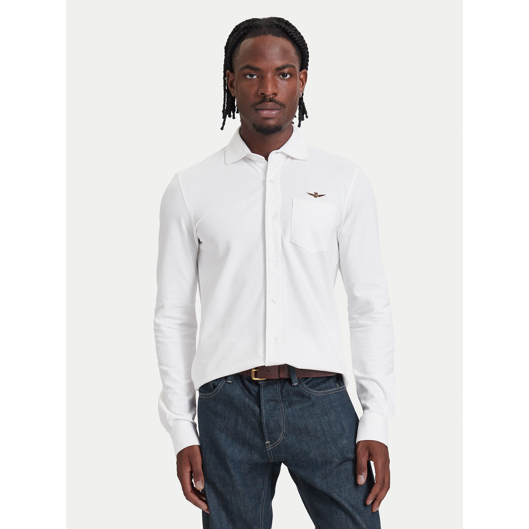 Aeronautica Militare Hemd 262CA1313UP00408 Weiß Regular Fit