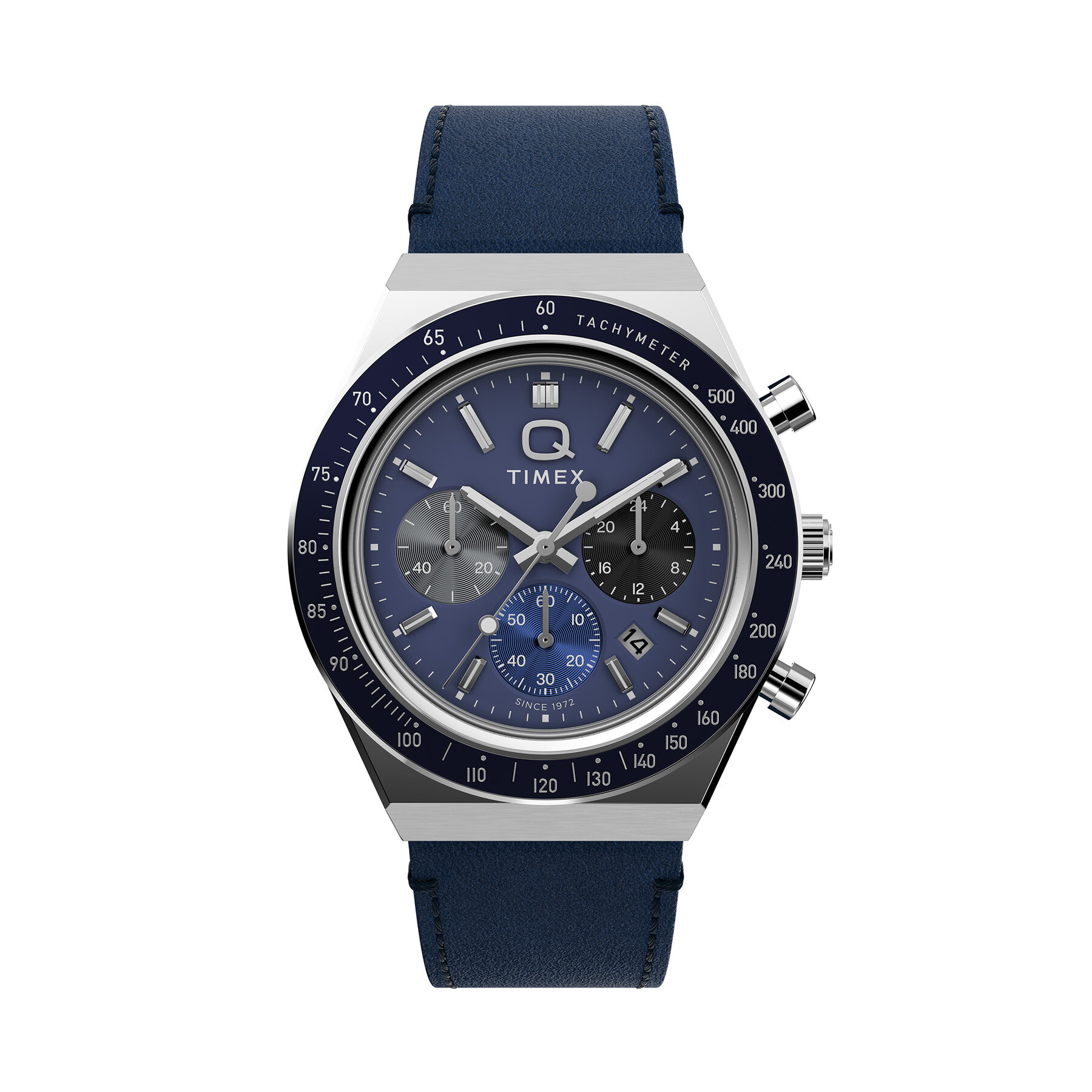 Ceas Timex Q Diver Inspired Chronograph TW2Y36100 Bleumarin