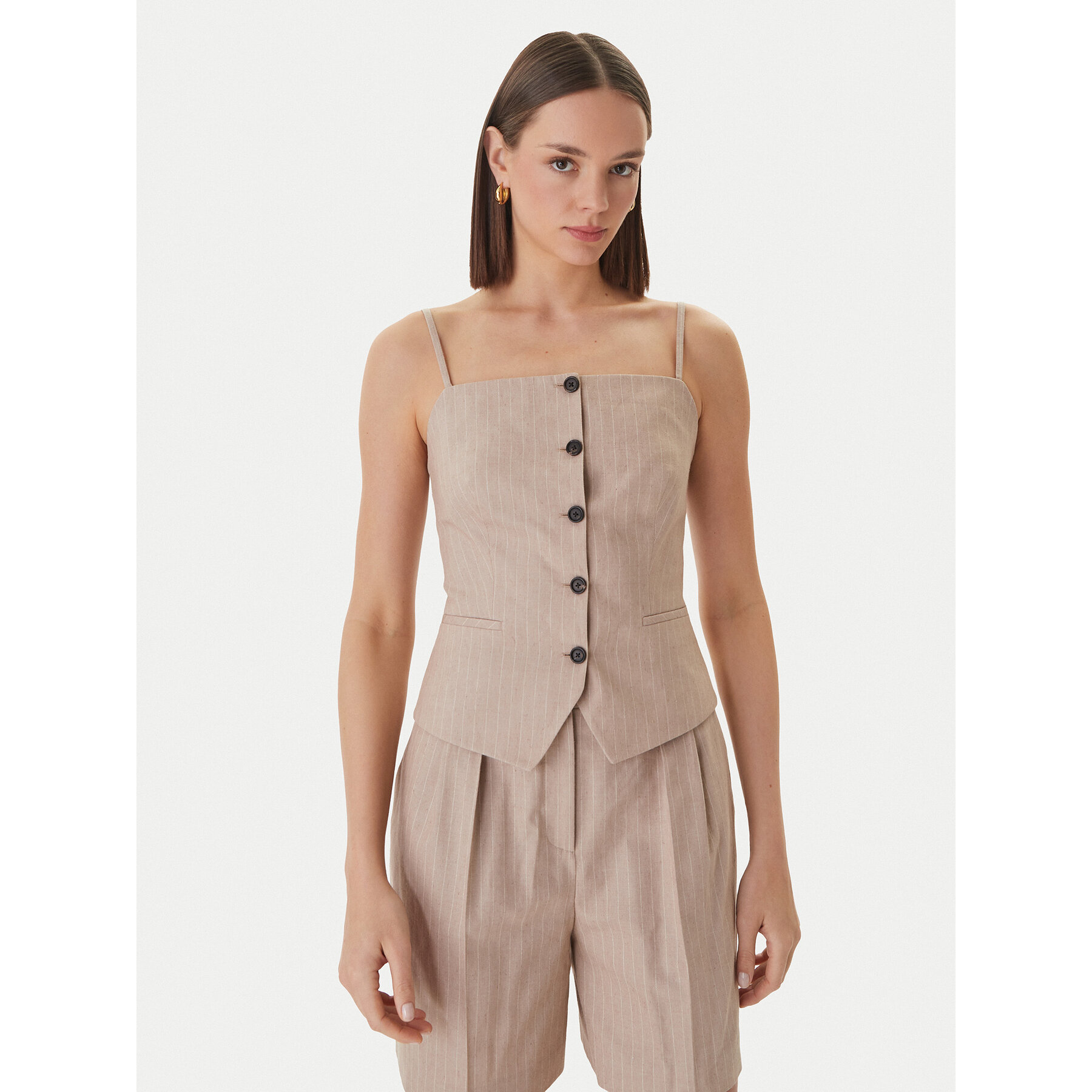 HUGO Top Copale 50560007 Beige Slim Fit