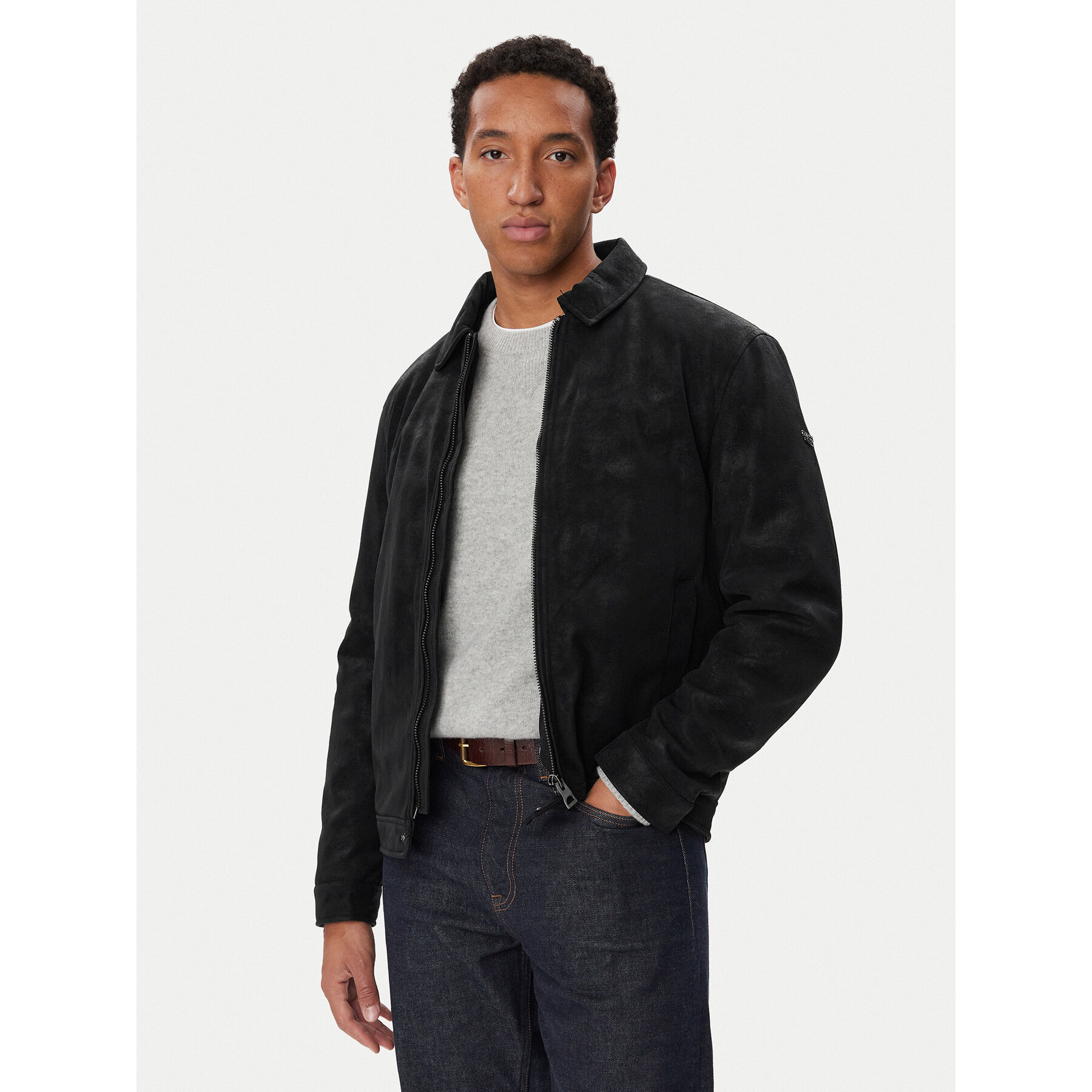 Guess Jacke aus Kunstleder M6BL28 W4140 Schwarz Regular Fit
