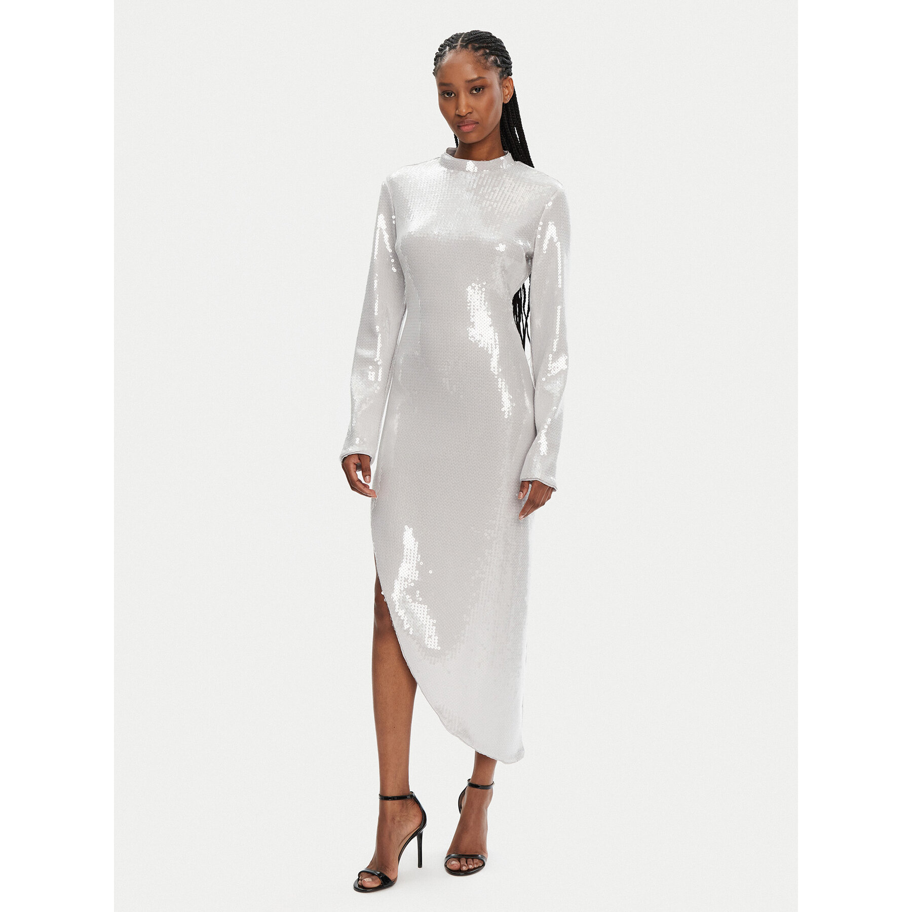 ROTATE Coctailkleid 113568 Silberfarben Regular Fit