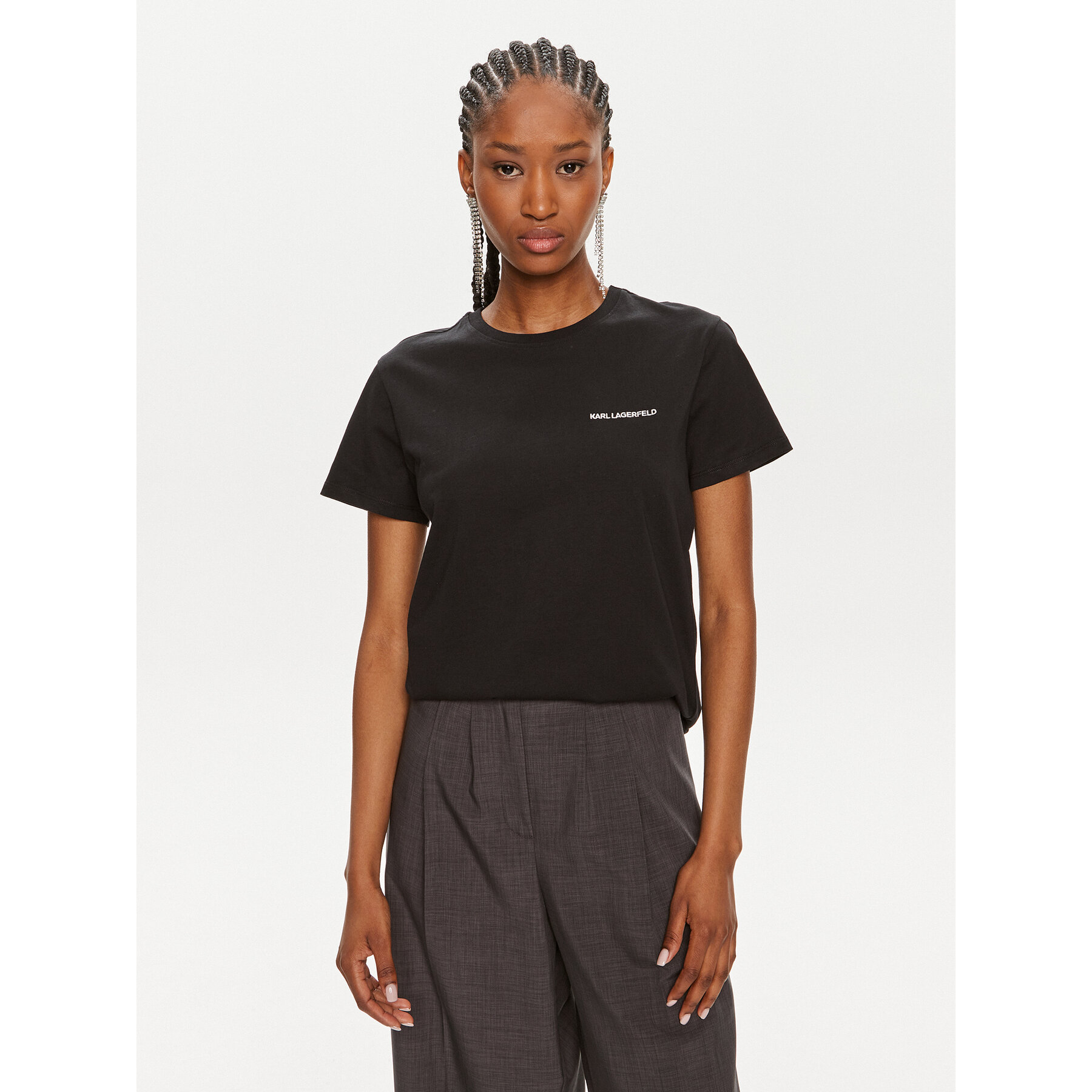 KARL LAGERFELD KARL LAGERFELD T-Shirt Essential 245W1714 Μαύρο Regular Fit