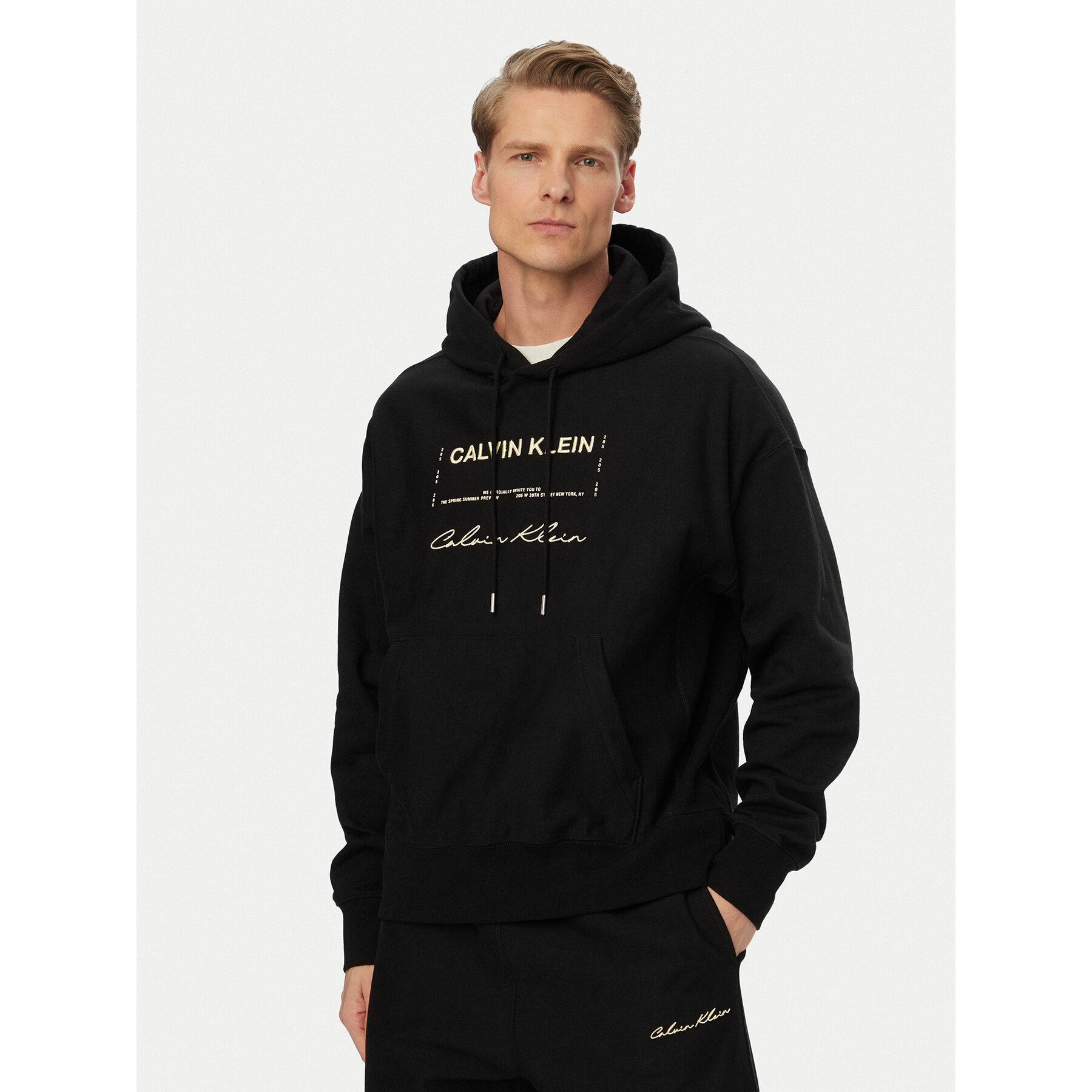 Calvin Klein Jeans Sweatshirt LV04RF247G Schwarz Regular Fit