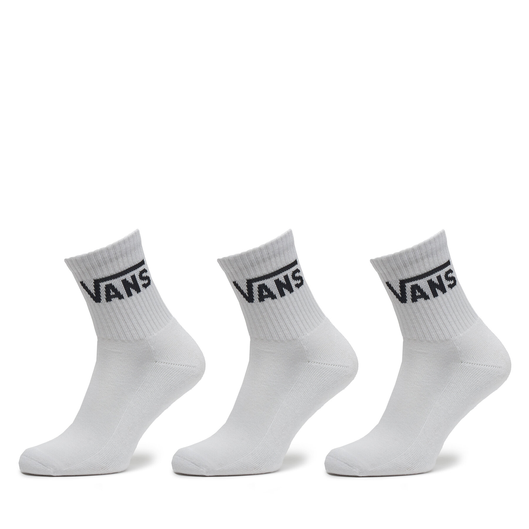 Súprava 3 párov vysokých pánskych ponožiek Vans Classic VN000BHX Biela