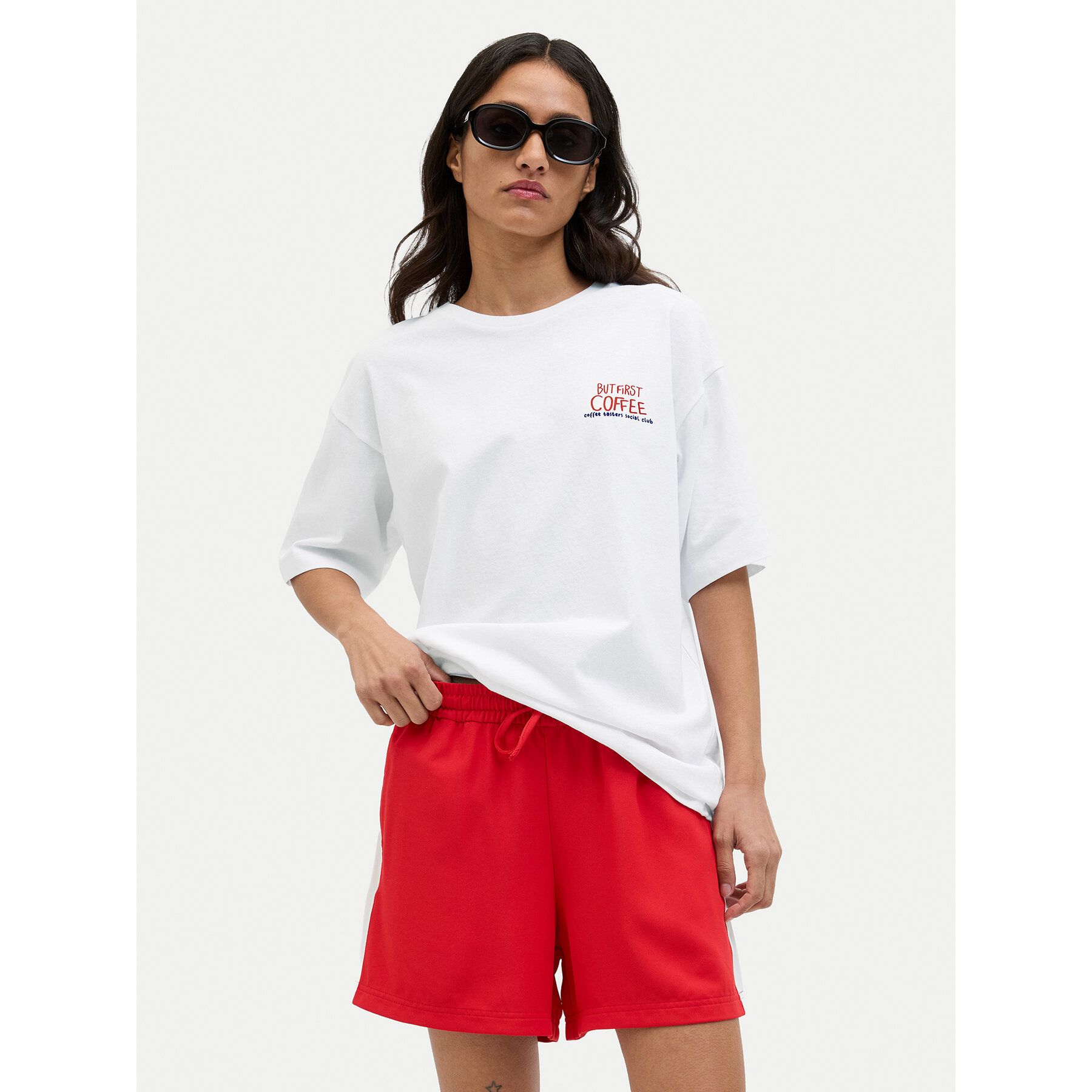 JJXX Póló Nina 12273776 Fehér Loose Fit
