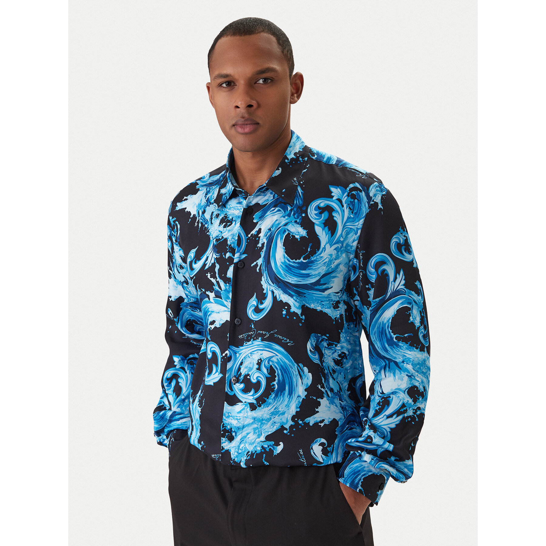 Versace Jeans Couture Hemd 80GAL2R0 NS757 Blau Regular Fit