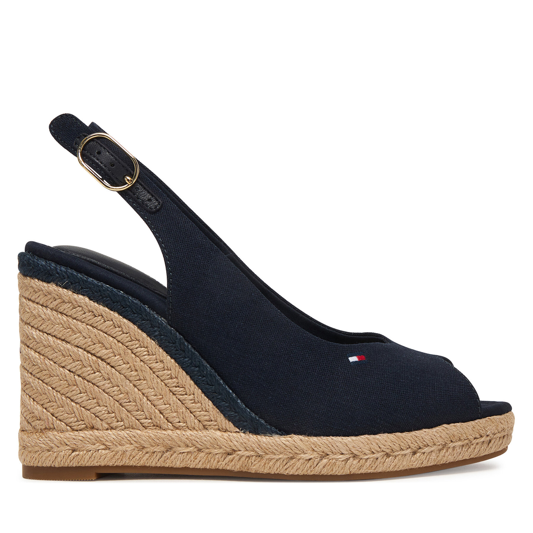 Espadrilky Tommy Hilfiger Flag High Wedge Espad Slingback FW0FW09343 Tmavomodrá