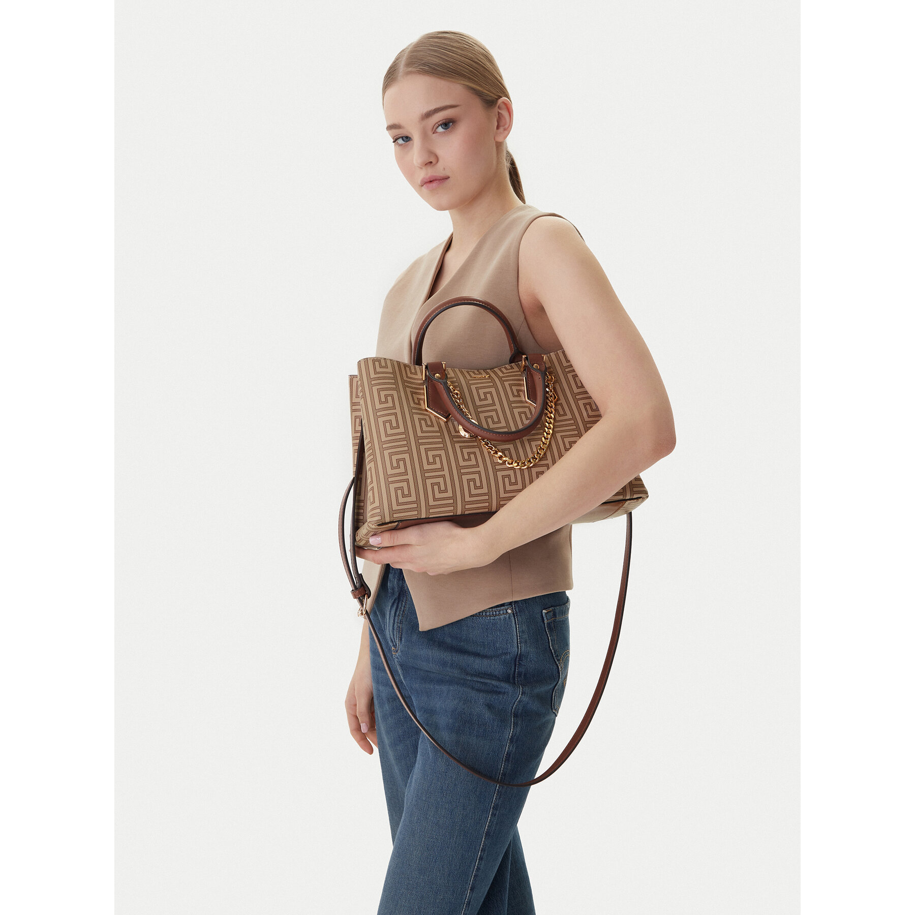 Дамска чанта Aldo Baeli 13824467 Кафяв