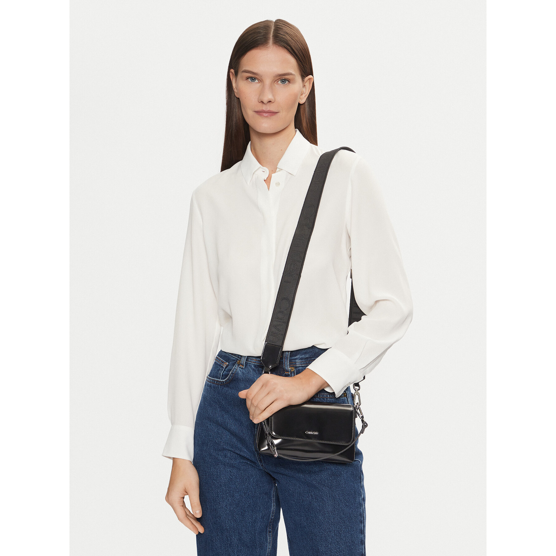 Τσάντα Calvin Klein Ck Must Dbl Strap Mini Bag_Shiny K60K612772 Μαύρο