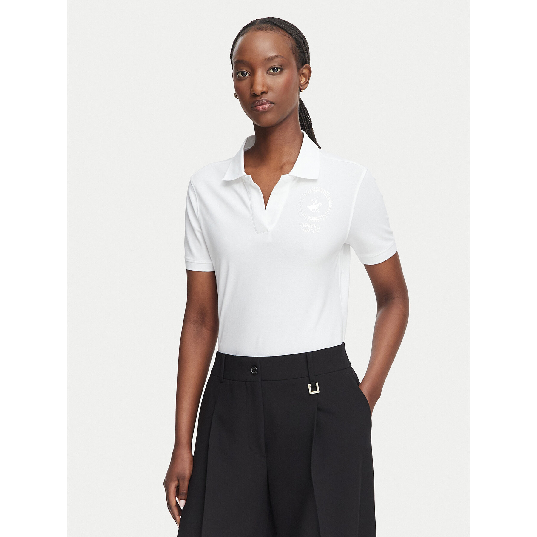 Beverly Hills Polo Club Poloshirt L2604-HR Weiß Regular Fit