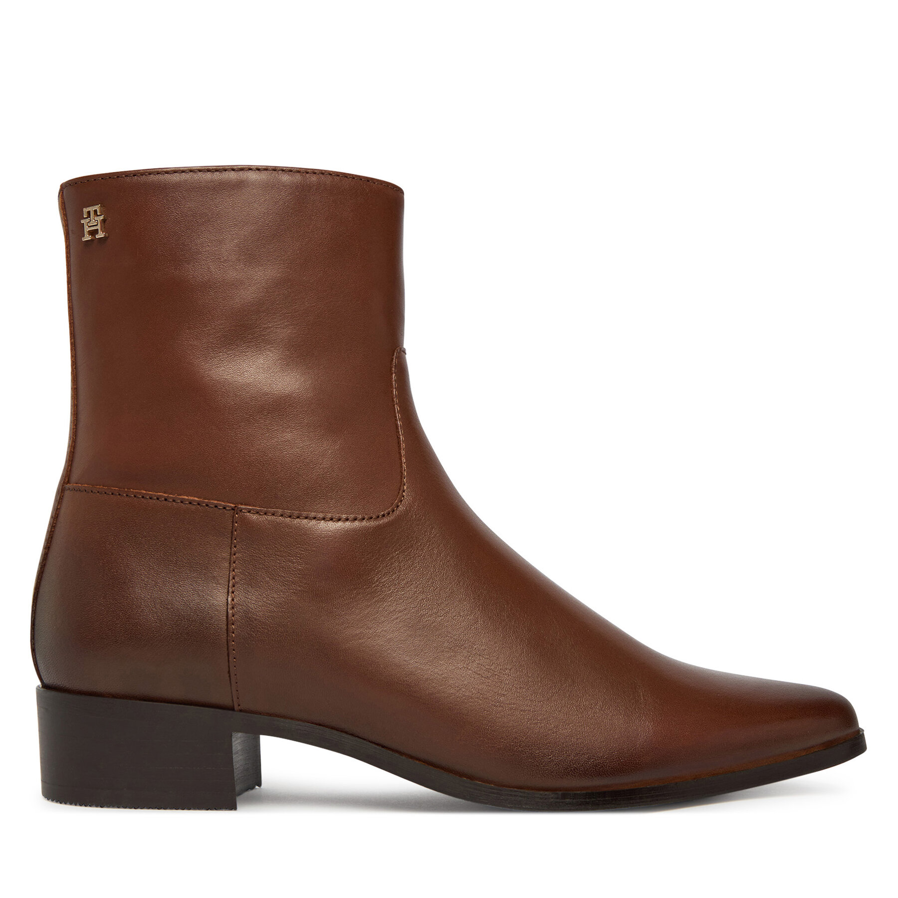 Botine Tommy Hilfiger Leather Ankle Boot W Zip FW0FW09921 Maro