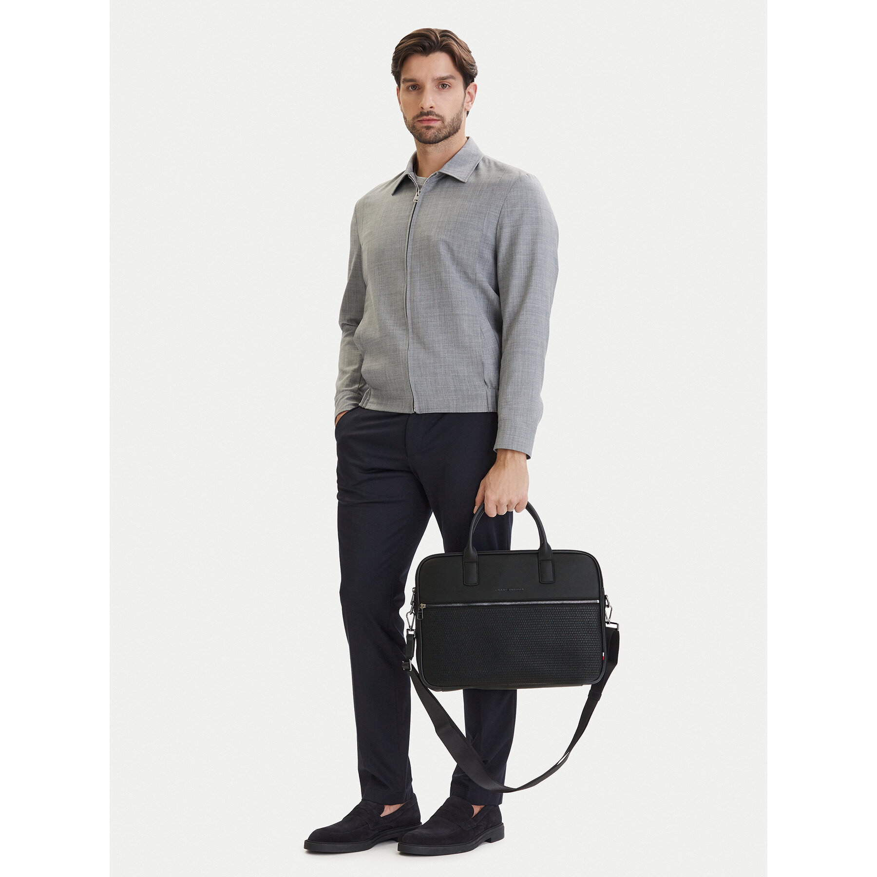 Torba za laptop Tommy Hilfiger Th Woven Computer Bag AM0AM14094 Crna