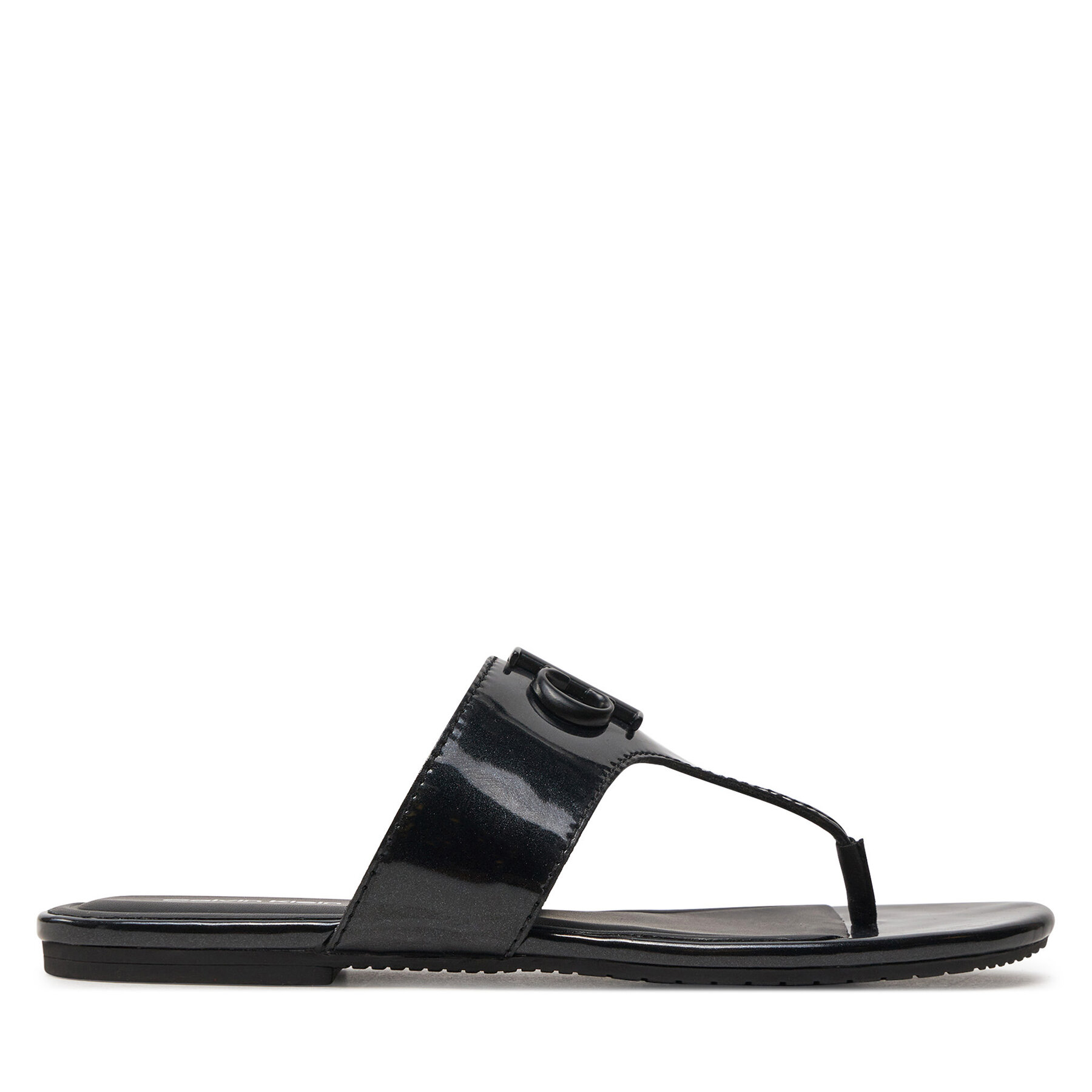 Damskie Japonki Calvin Klein Jeans, Rozmiar 37 Czarny Flat Sandal Slide Toepost Mg Met YW0YW01342