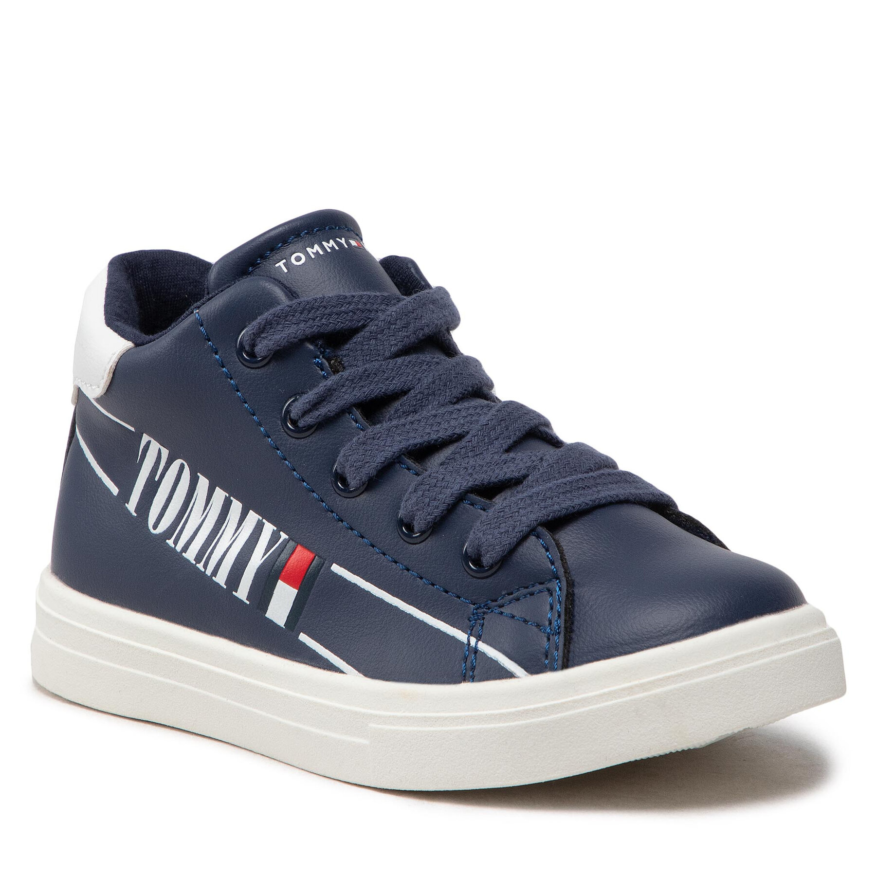 Sneakers Tommy Hilfiger Higt Top Lace-Up Sneaker T1B9-32459-1431 Blue/White X007 altele-Ghete imagine super redus 2022