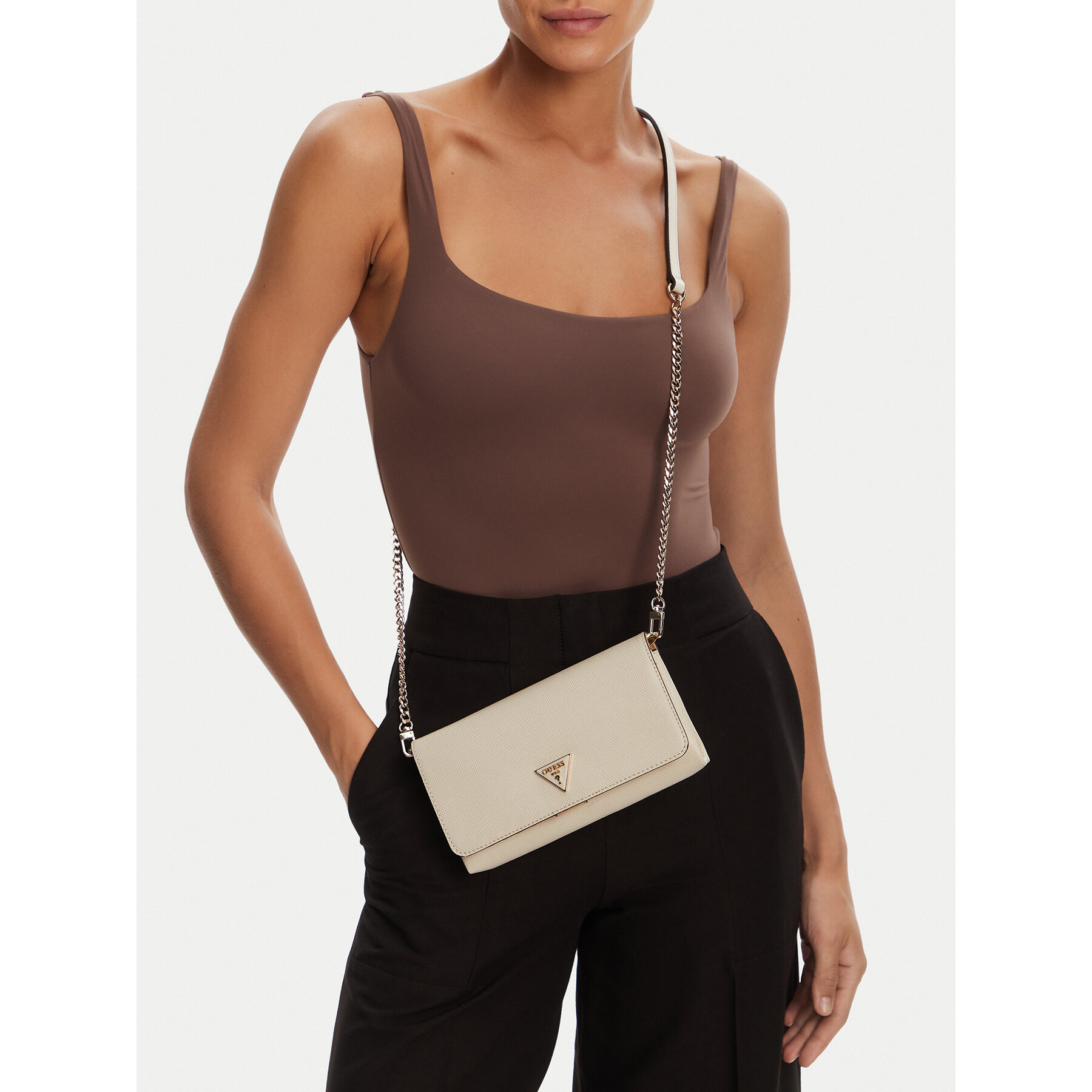 Geantă Guess Noelle II Mini HWZG96 72750 Écru