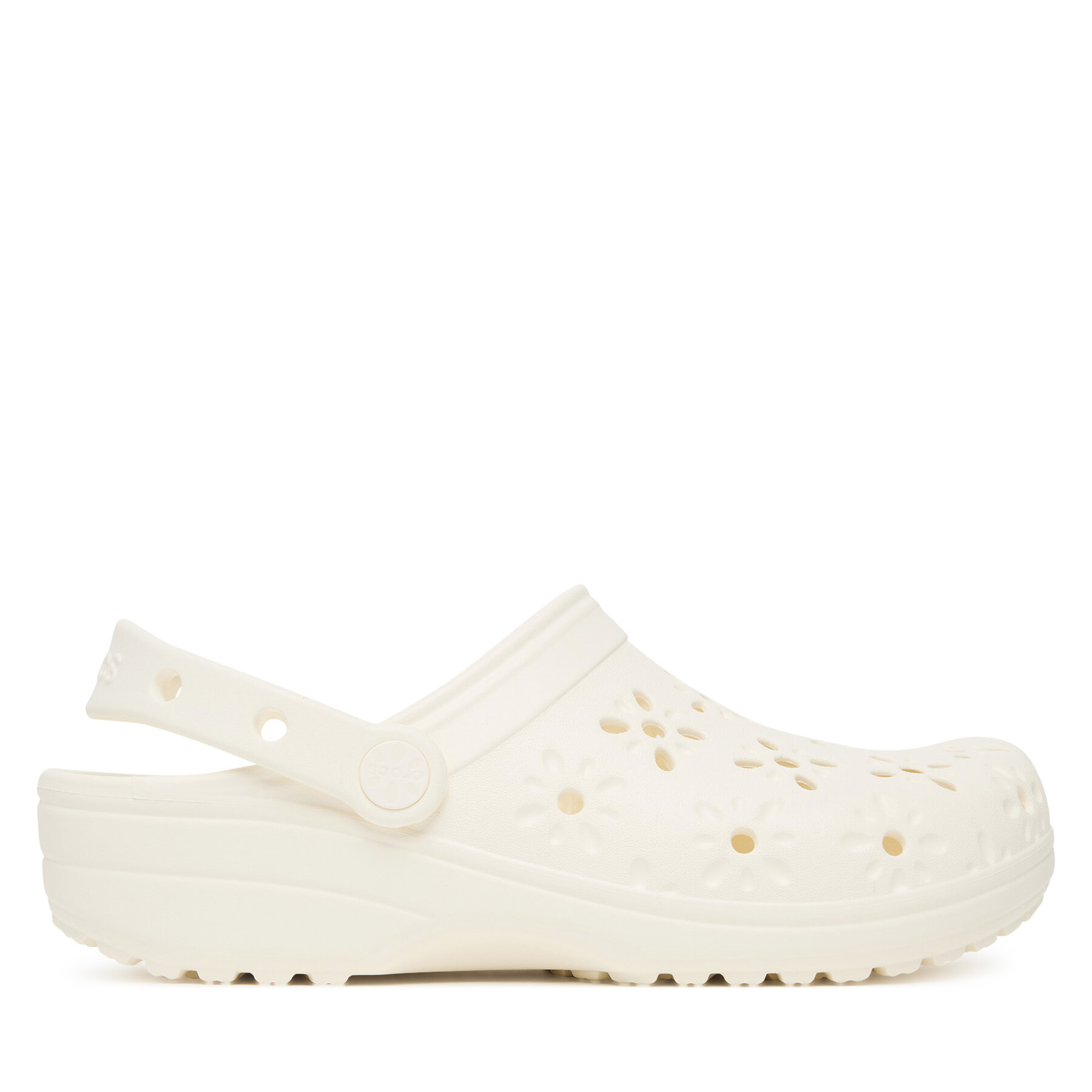 Şlapi Crocs Classic Floral Cut-Out Clog 210927 Écru