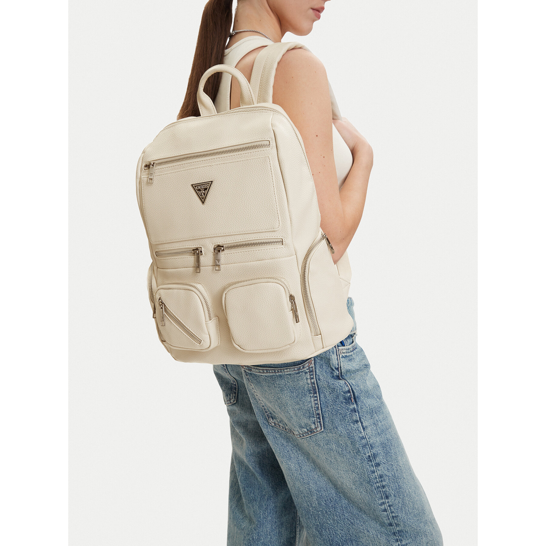 Zaino Guess Jeans CWBEO-GUESS-B-006-09 Écru