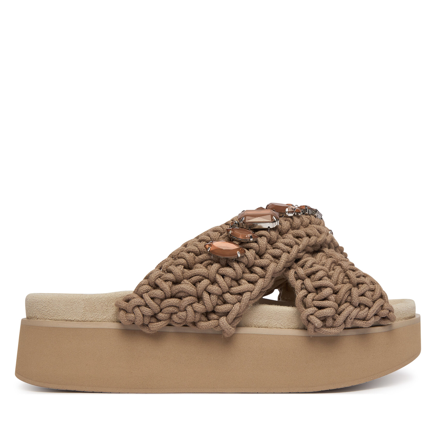 Şlapi Inuikii Woven Stones Platform 1004.005.0043 Bej
