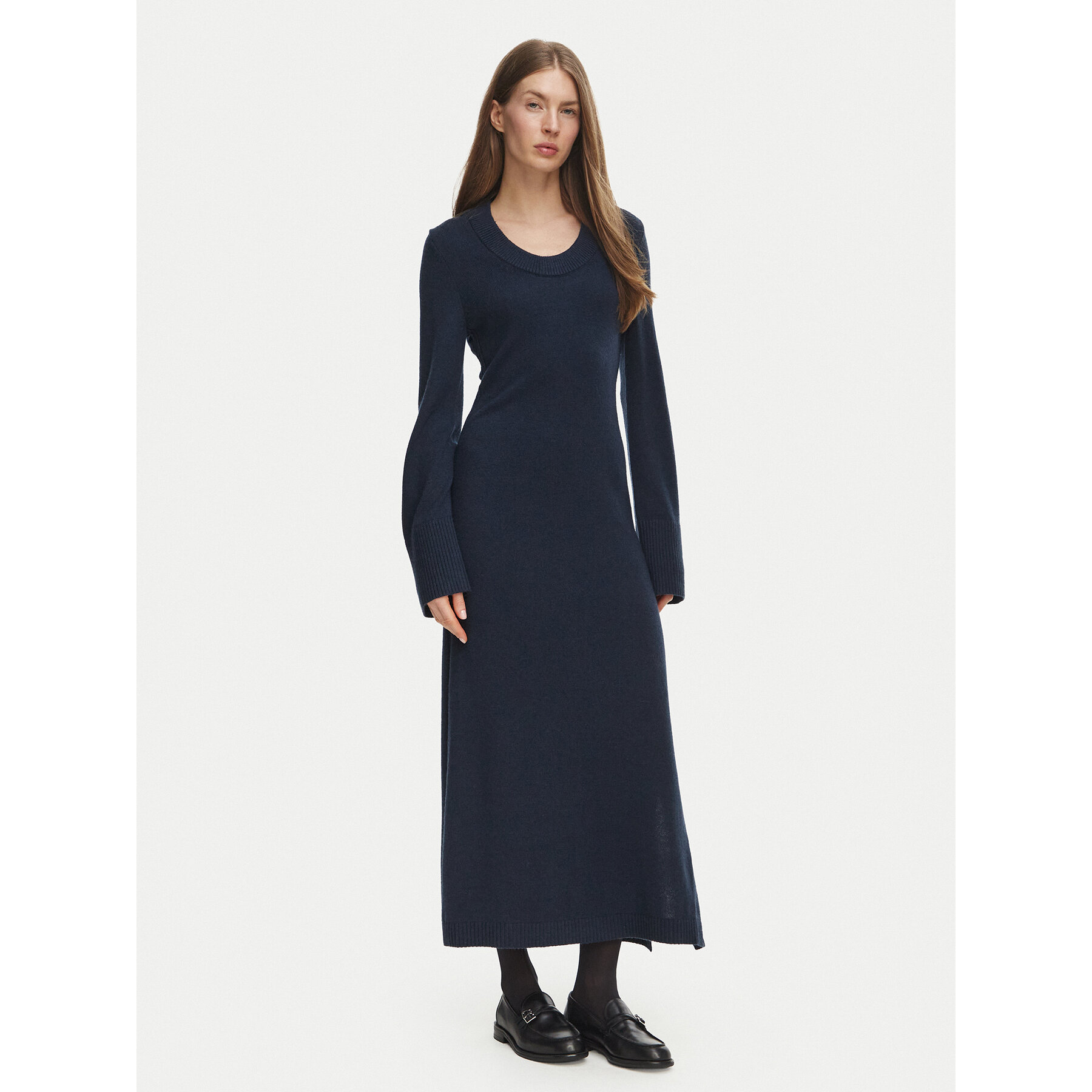 Tommy Hilfiger Strickkleid Scoop WW0WW52306 Dunkelblau Regular Fit