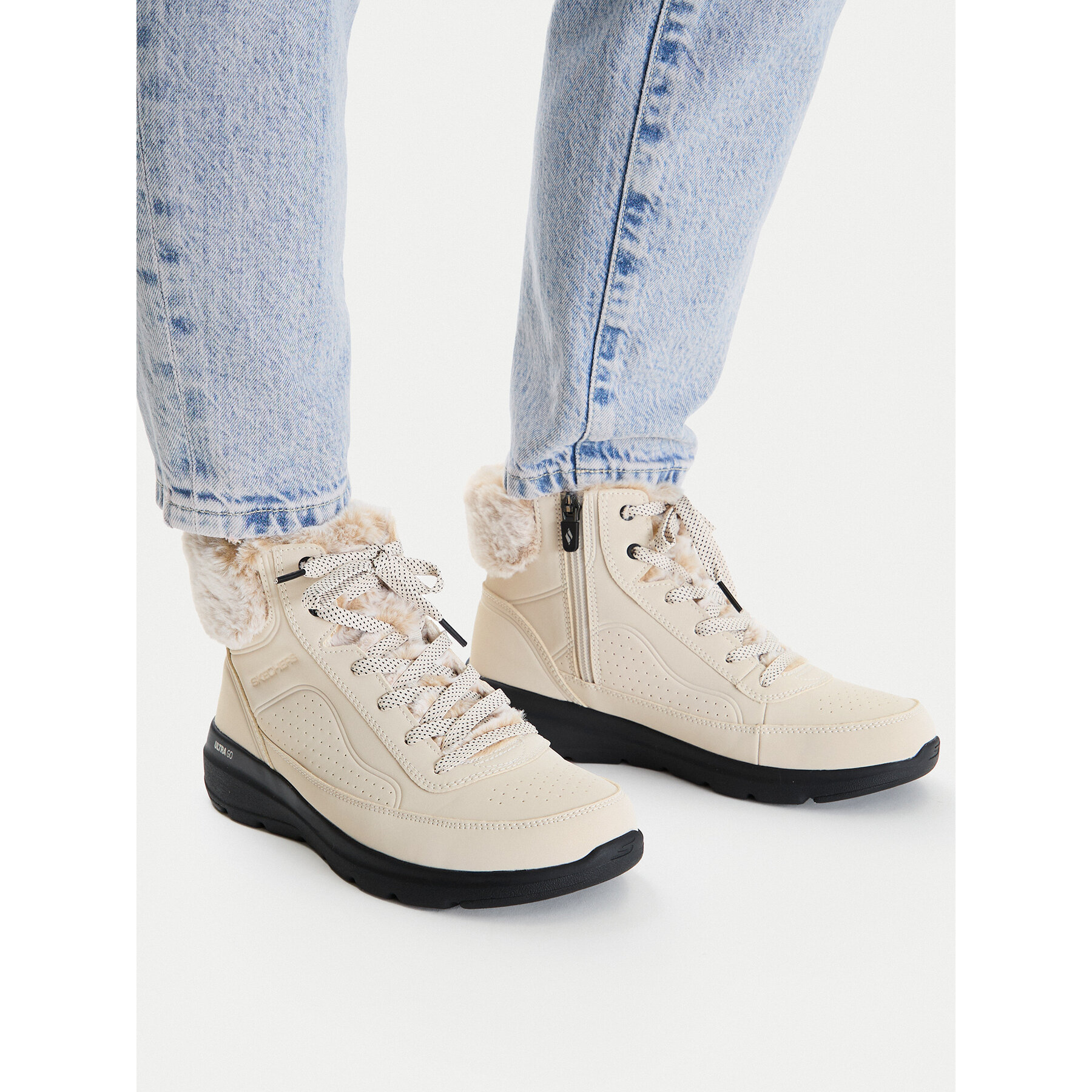 Kotníková obuv Skechers Glacial Ultra 144199/NTBK Béžová