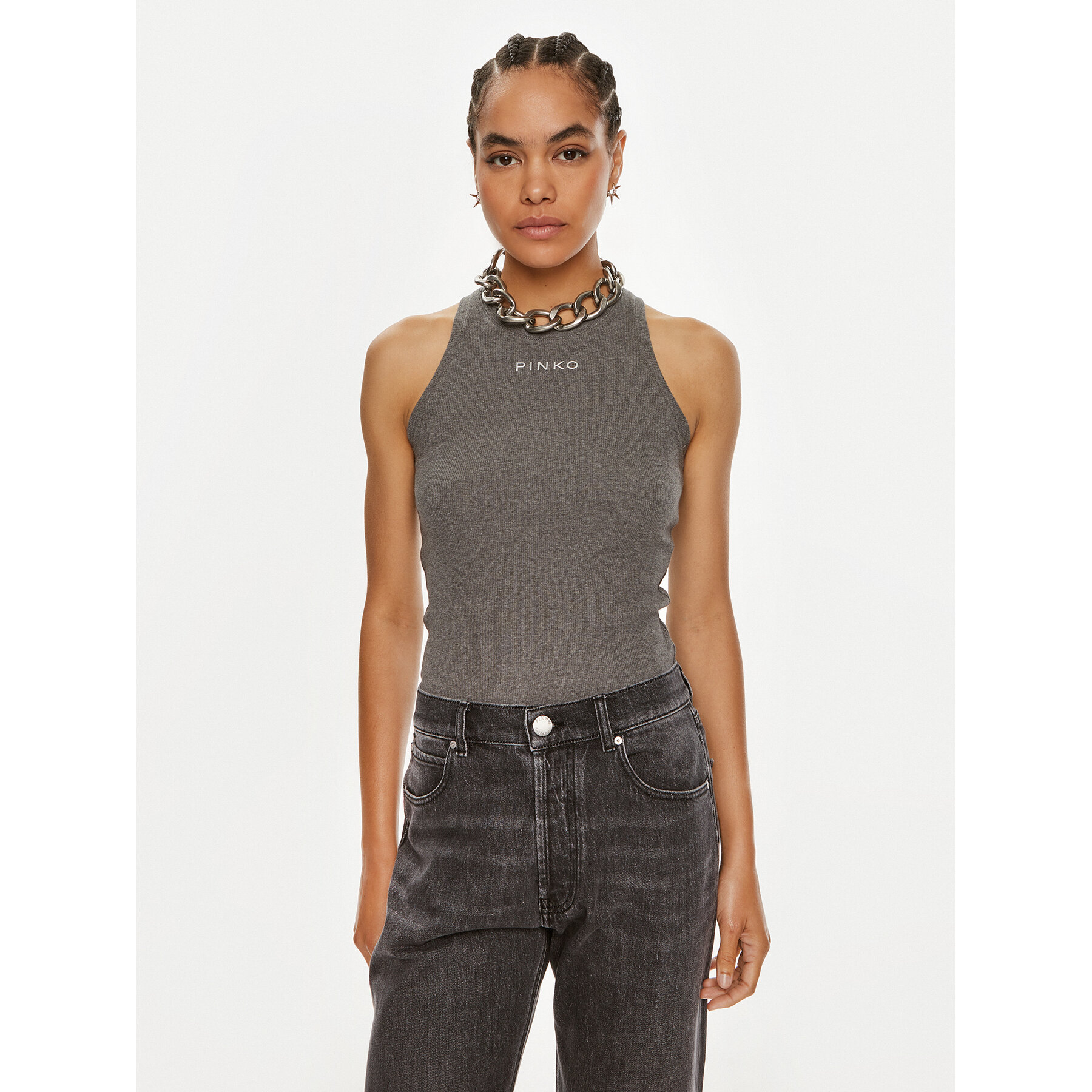 Pinko Τοπ Distinto 100822 A22X Γκρι Regular Fit