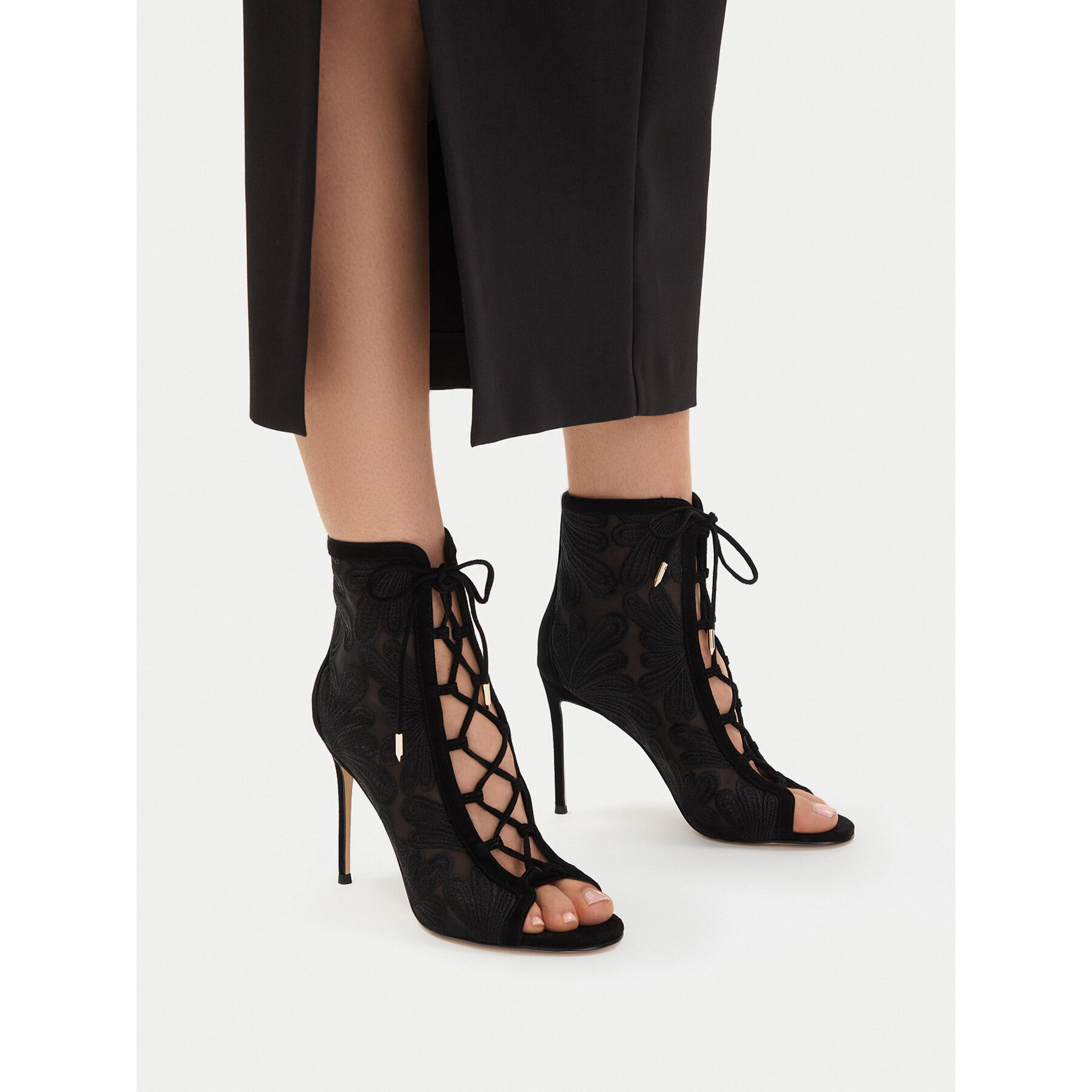 Pantofi cu toc subțire Eva Minge EO-SASHA-LT18006-205 Negru