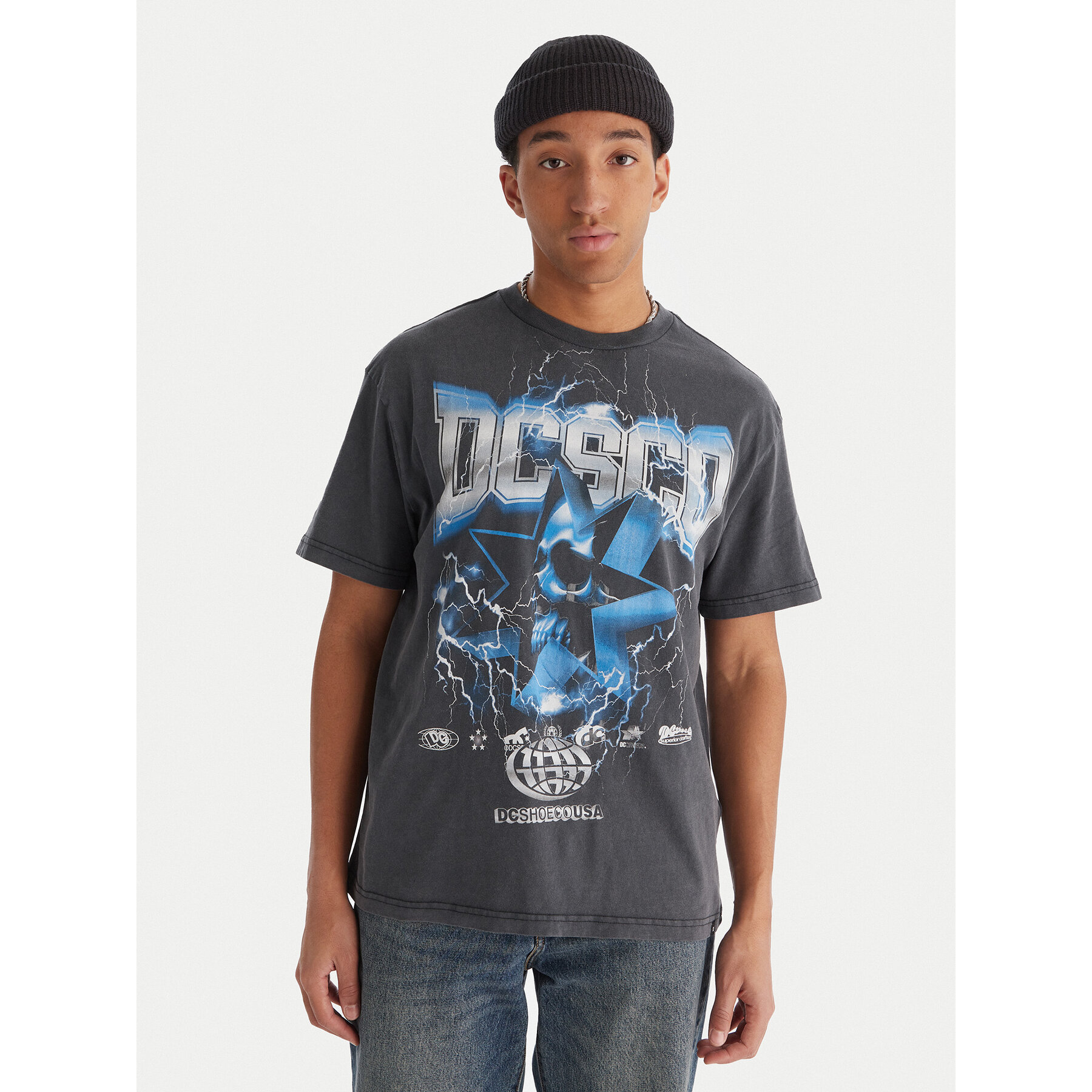 DC Shoes T-shirt Skull Shock EDYZT0435 Crna Regular Fit