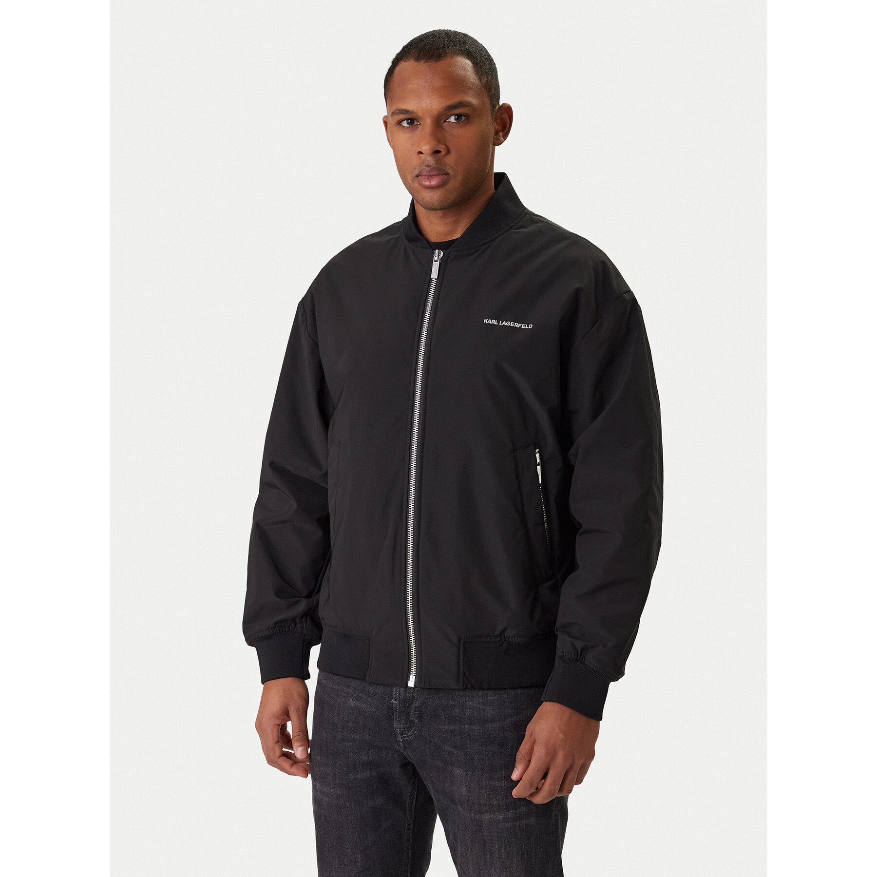 KARL LAGERFELD Bomberjacke 505005 561533 Schwarz Regular Fit