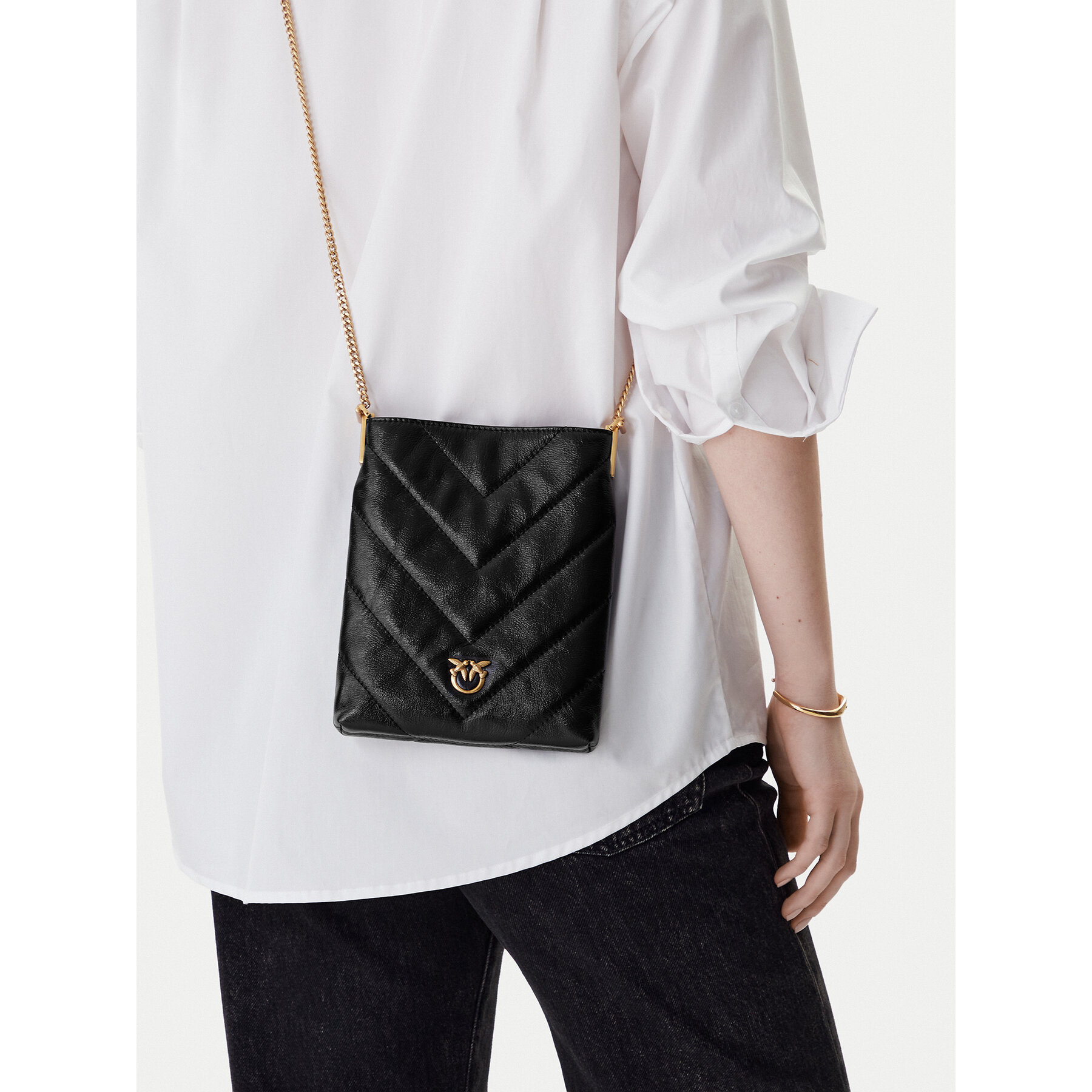 Geantă PINKO Flat Satchel AI 25-26 PCPL 105352 A2W2 Negru