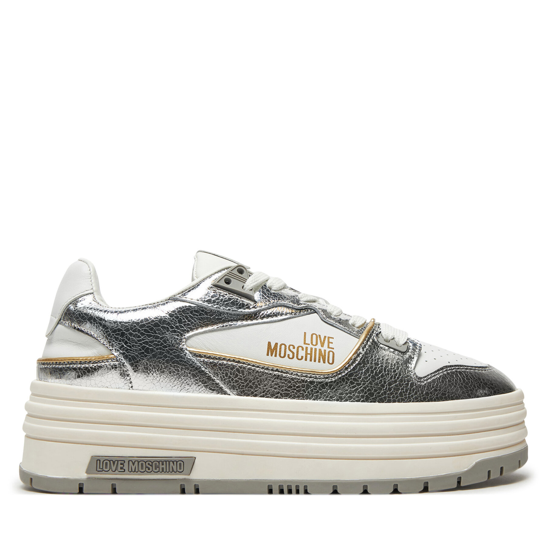 Damskie Sneakersy LOVE MOSCHINO, Rozmiar 39 Srebrny JA21017G18IB0000