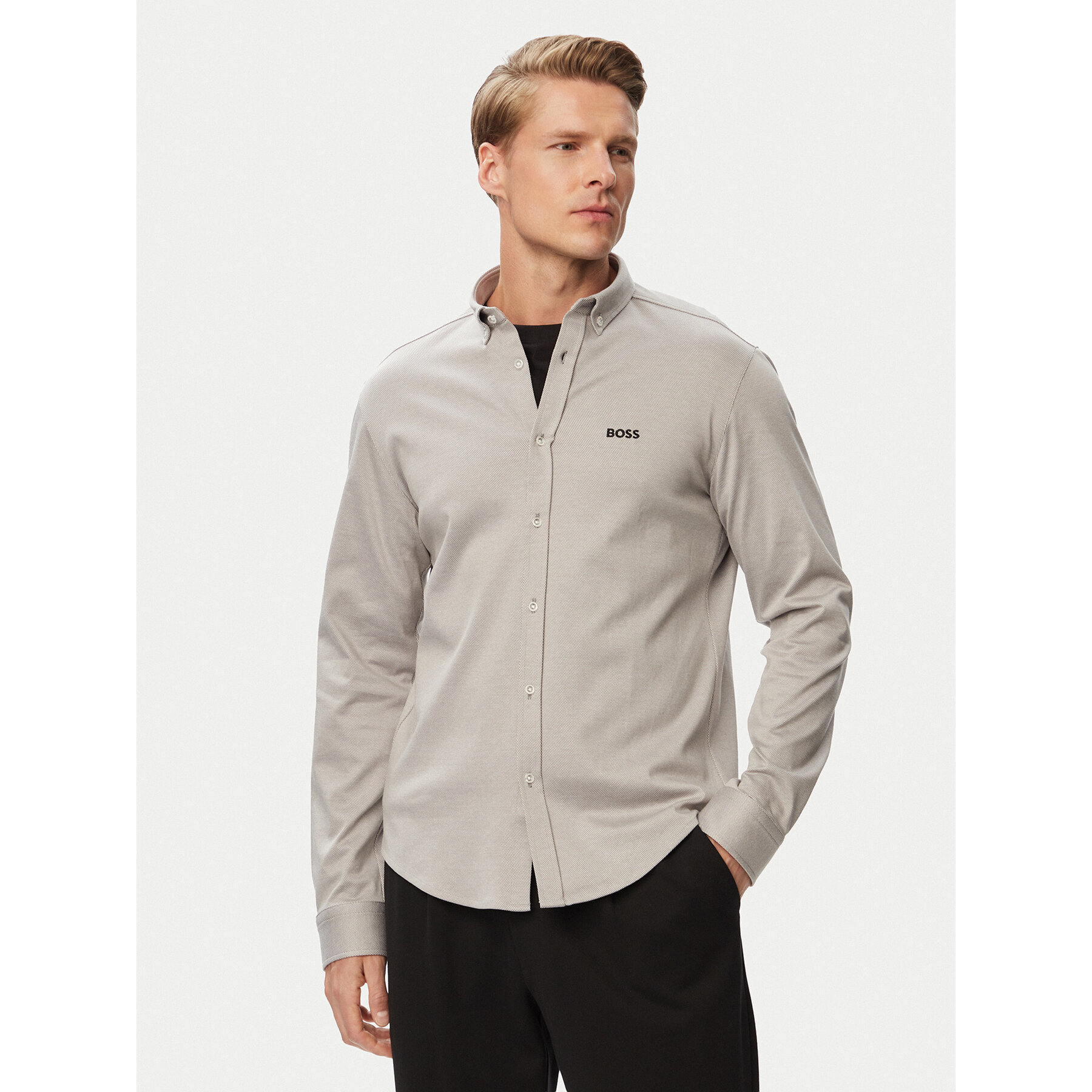BOSS Hemd ST Motion 50555946 Grau Regular Fit