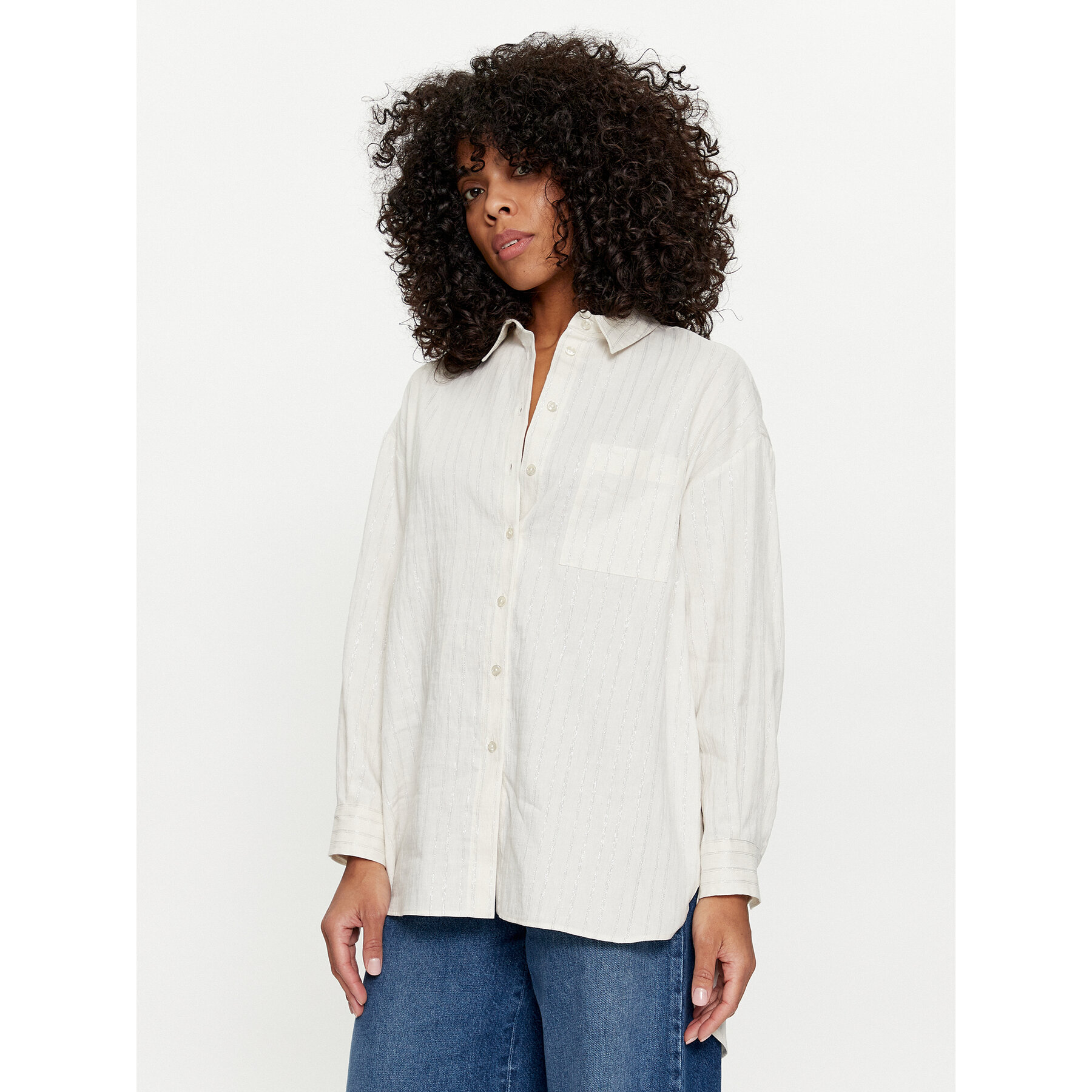TWINSET Hemd 241TT2221 Weiß Loose Fit