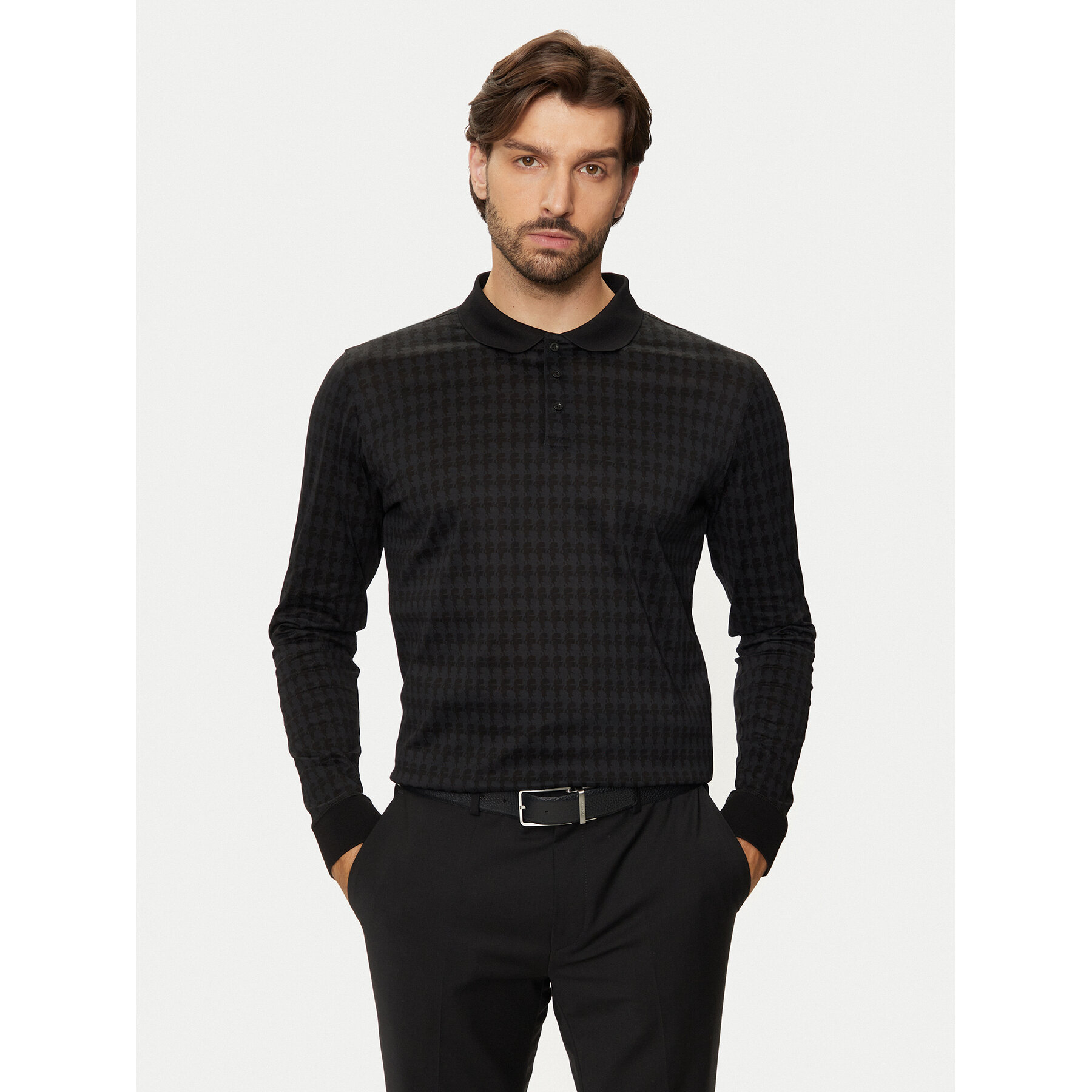 KARL LAGERFELD Polo 745009 544202 Μαύρο Regular Fit