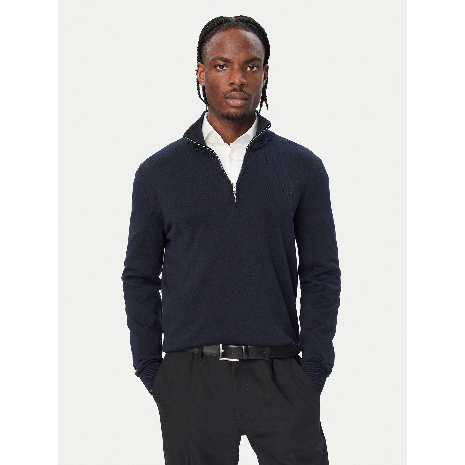HUGO Pullover 50574143 Dunkelblau Regular Fit