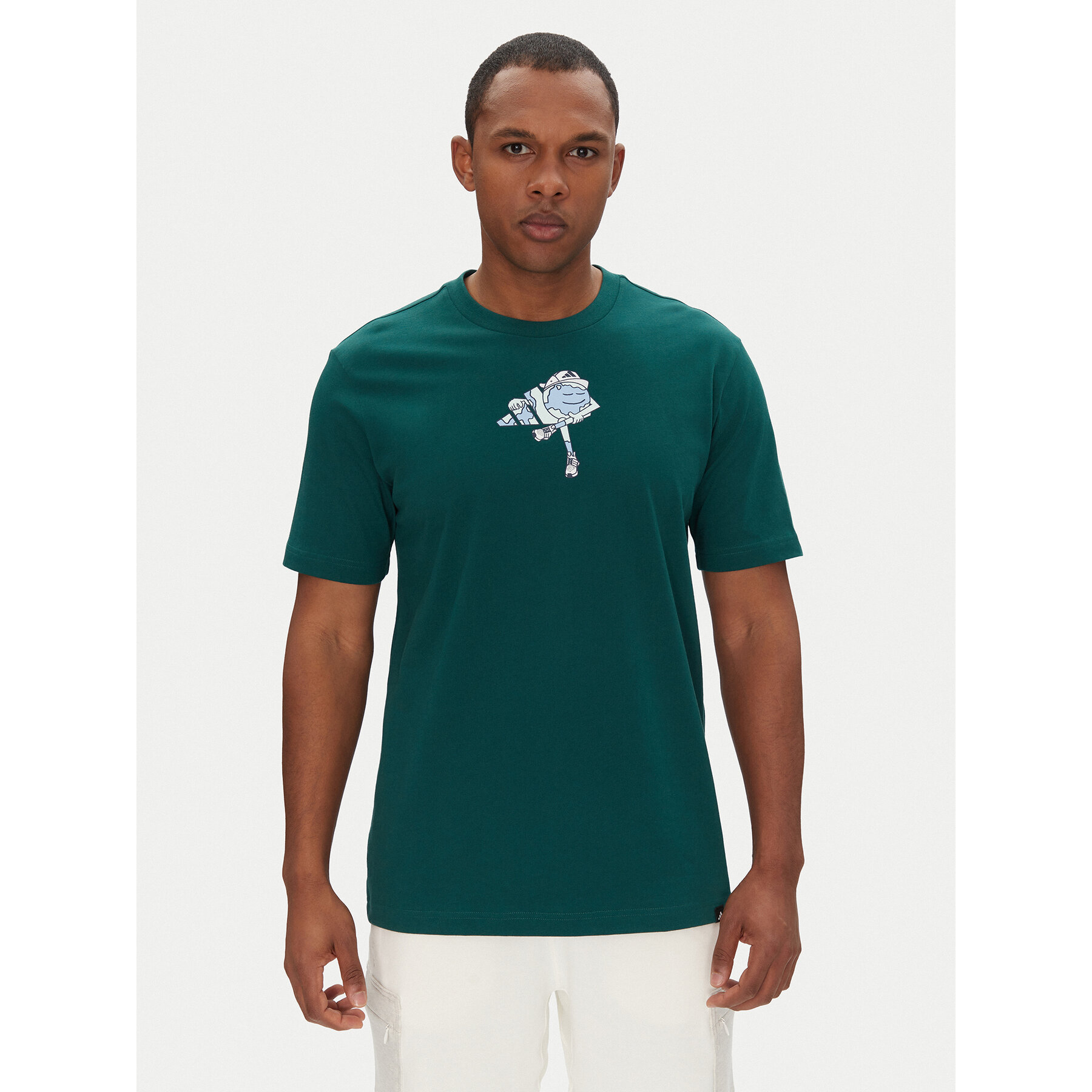 adidas Póló Earth Day Graphic JI6753 Zöld Regular Fit