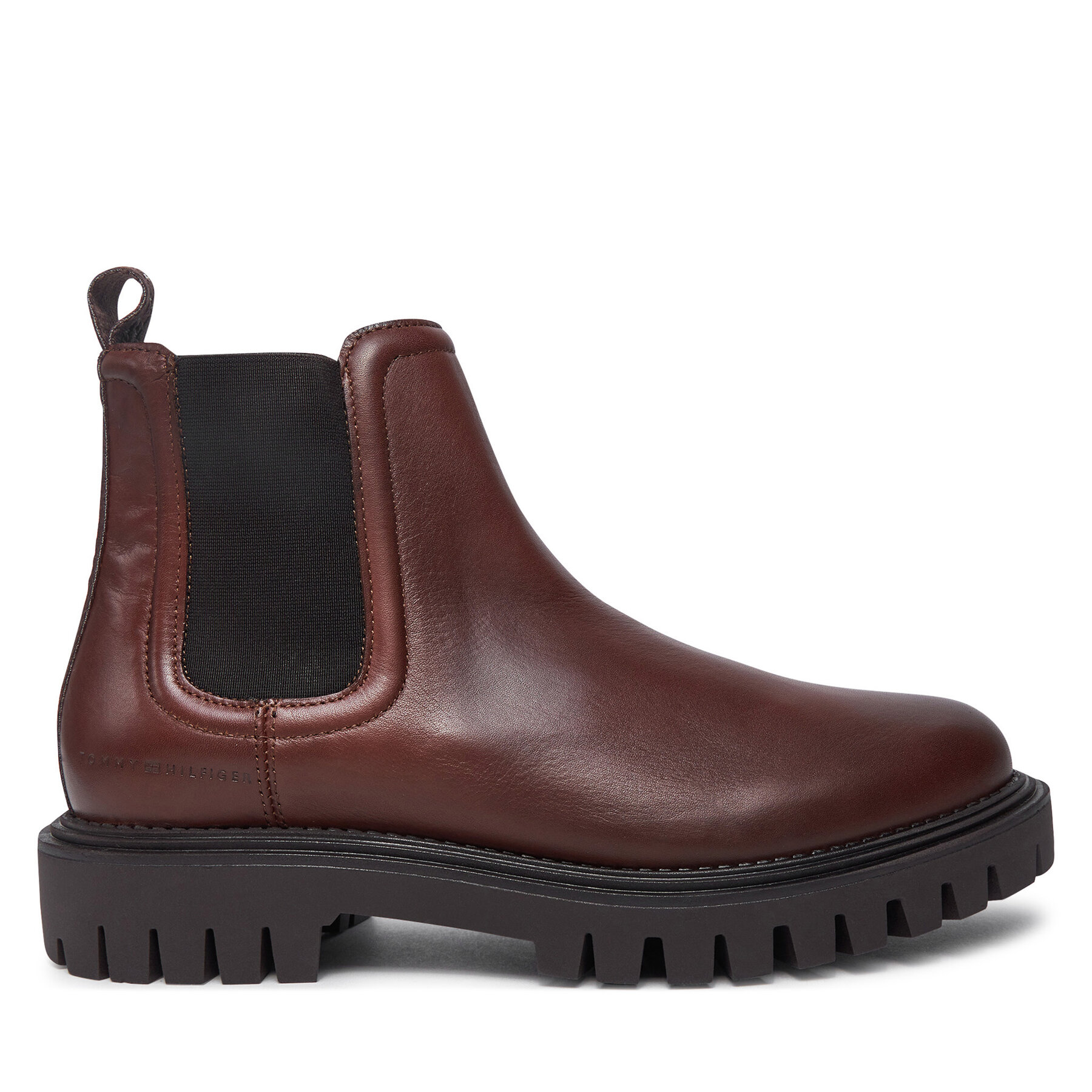 Męskie Sztyblety Tommy Hilfiger, Rozmiar 41 Brązowy Casual Hilfiger Chunky Lth Chels FM0FM05197
