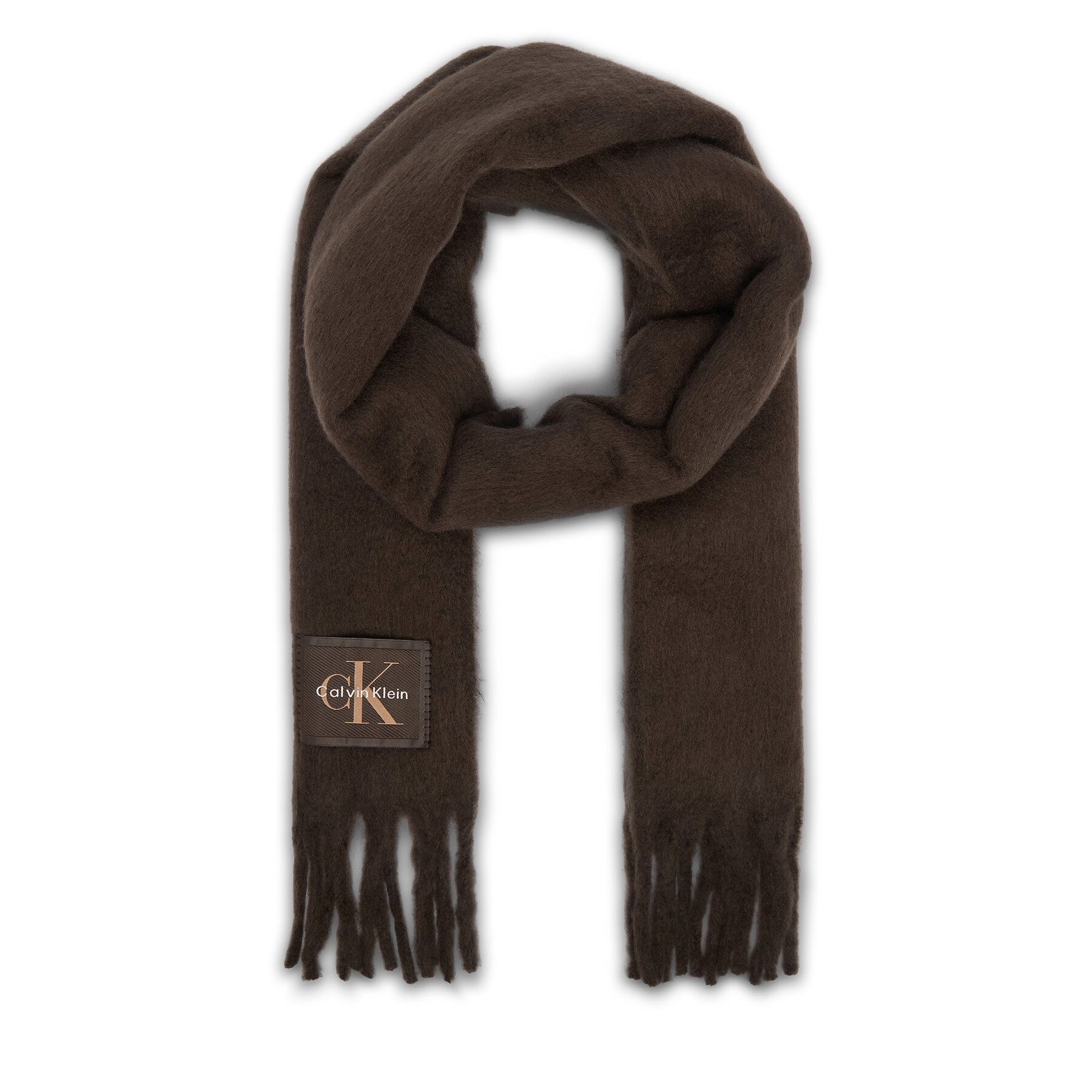 Зимен шал Calvin Klein LV04F8105G Тъмнокафяв