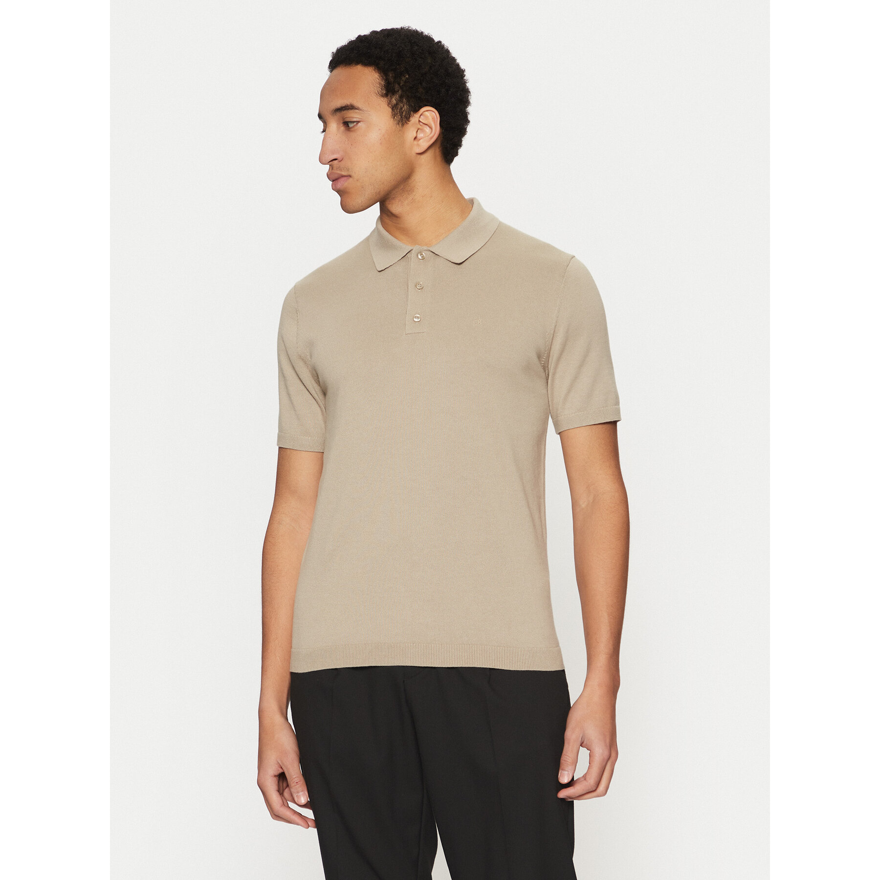 Calvin Klein Polo K10K114476 Μπεζ Regular Fit