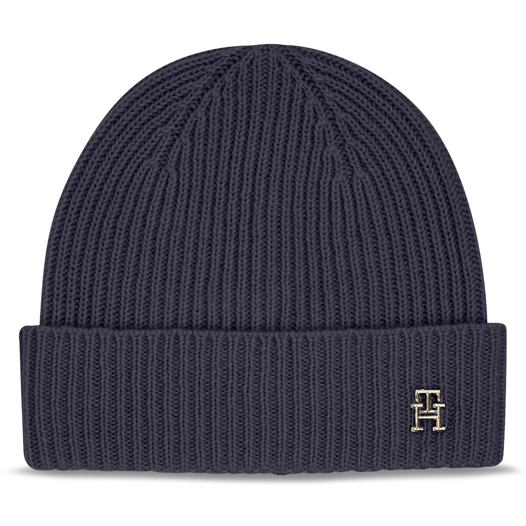 Damska Czapka Tommy Hilfiger Granatowy Cashmere Chic Beanie AW0AW15321