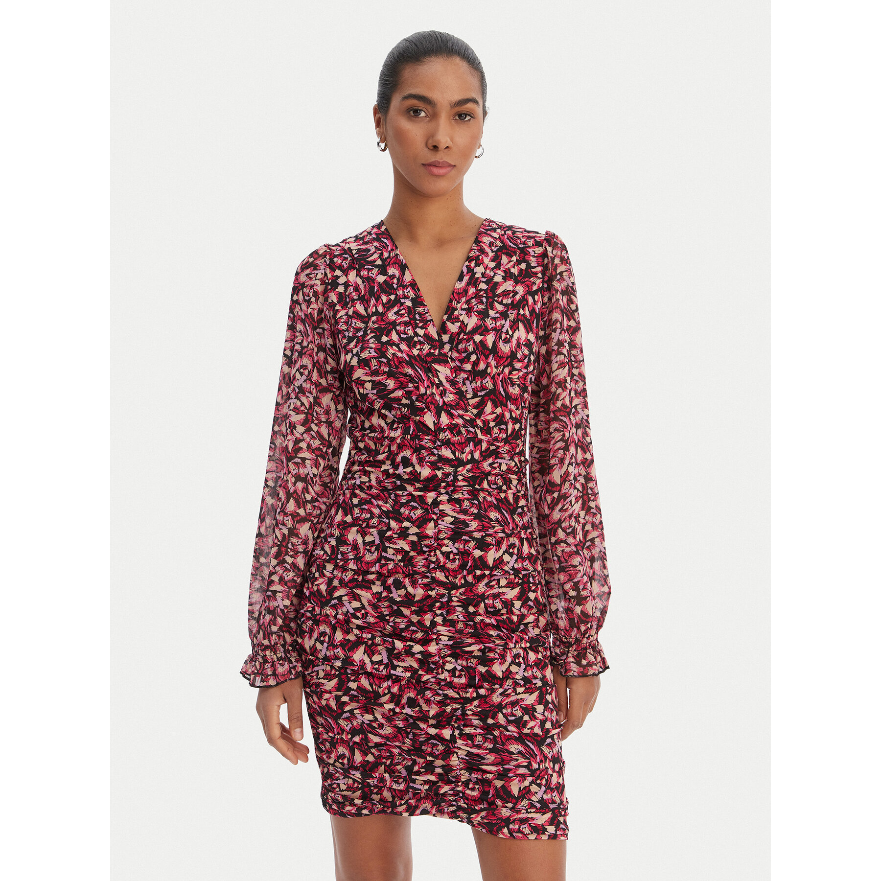 Morgan Kleid für den Alltag 261-RIBLOO Rosa Slim Fit