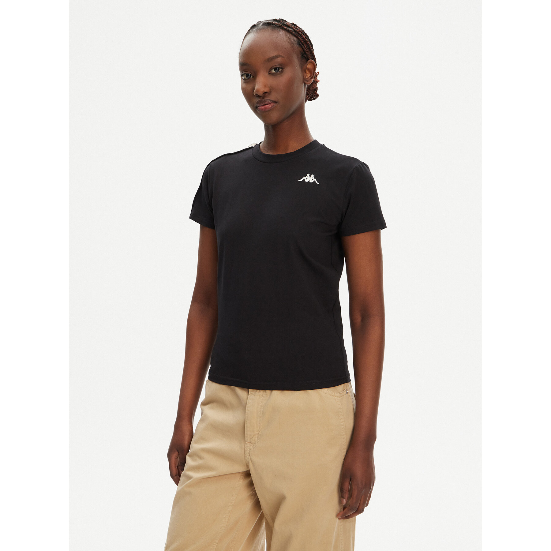 Kappa T-Shirt Banda Pippigt 351N56W Μαύρο Regular Fit